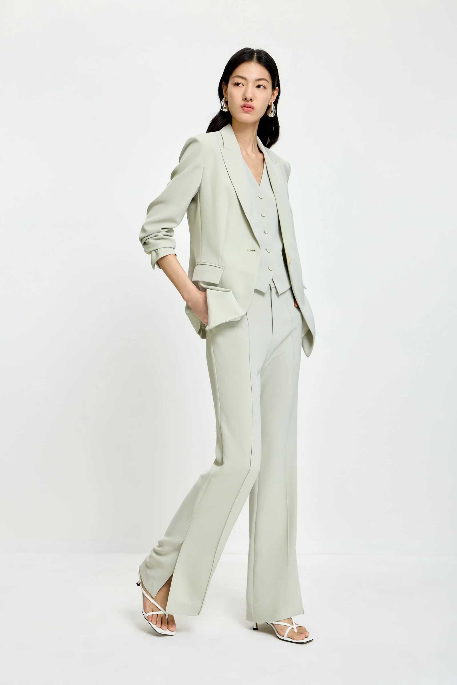 LILY Slim Flare Tailored Trousers - Image 3