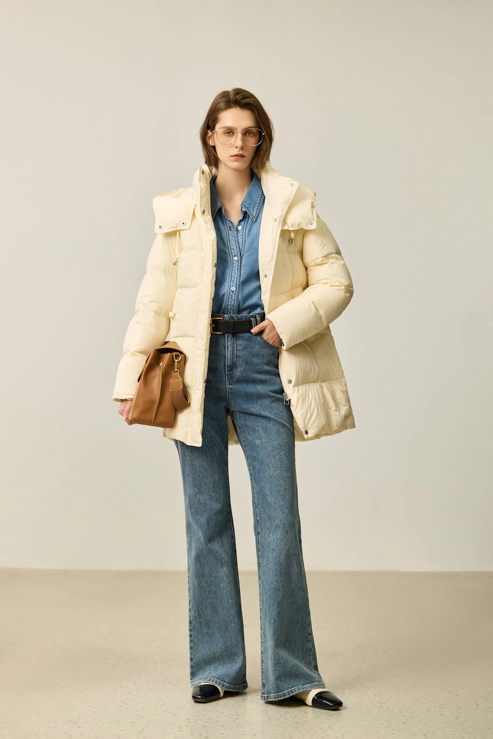 LILY Solid 90% White Duck Down Coat - Image 24