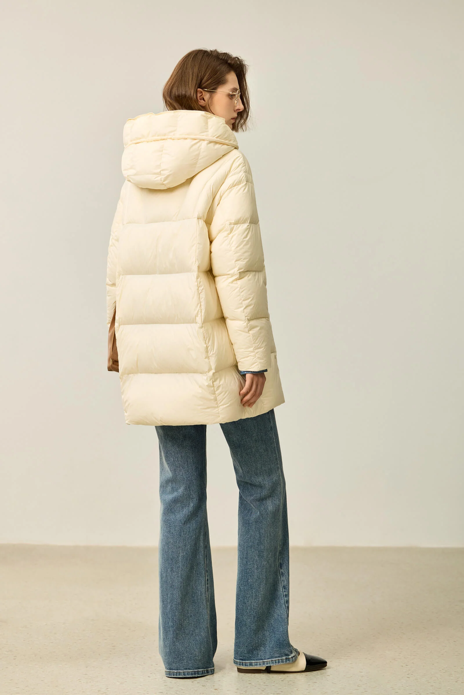LILY Solid 90% White Duck Down Coat - Image 25