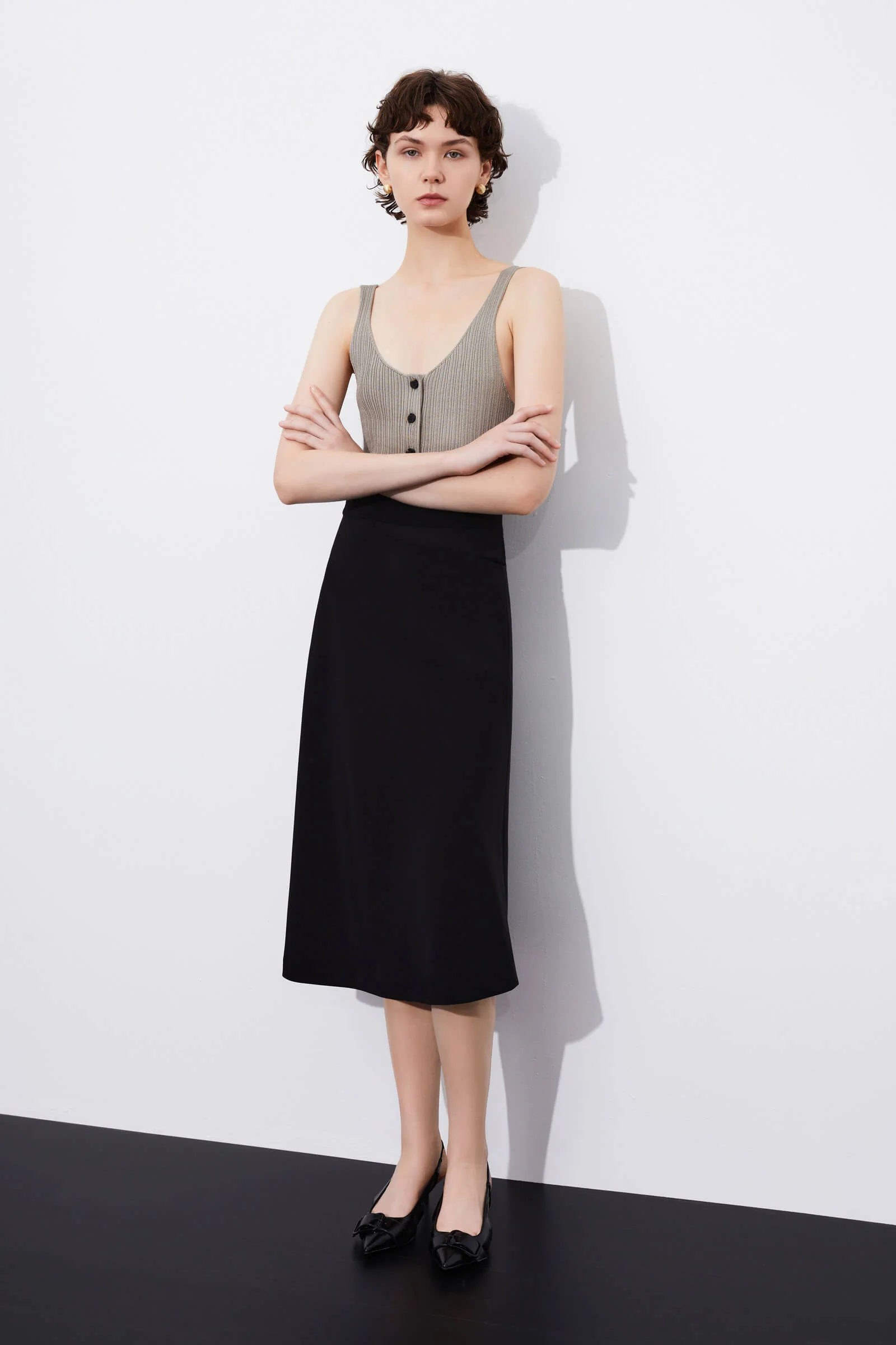 LILY Solid Color Knitted Camisole - Image 21