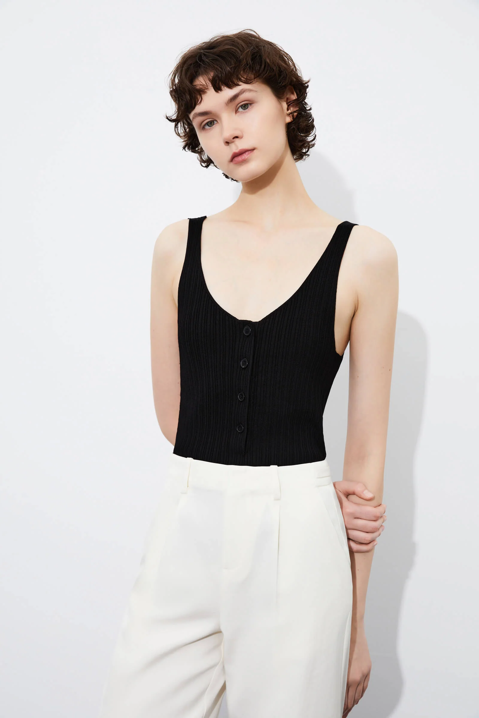 LILY Solid Color Knitted Camisole - Image 5