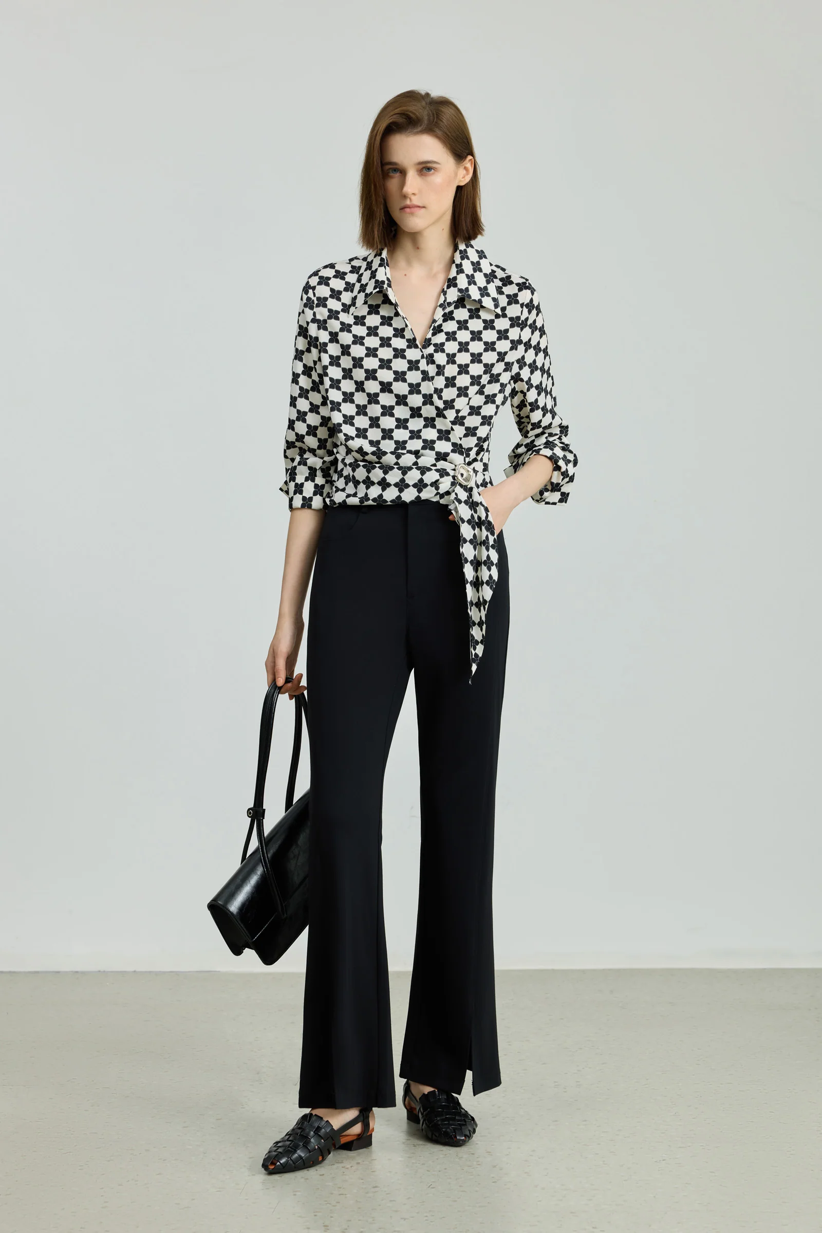 LILY Stretch Split-Hem Flared Pants
