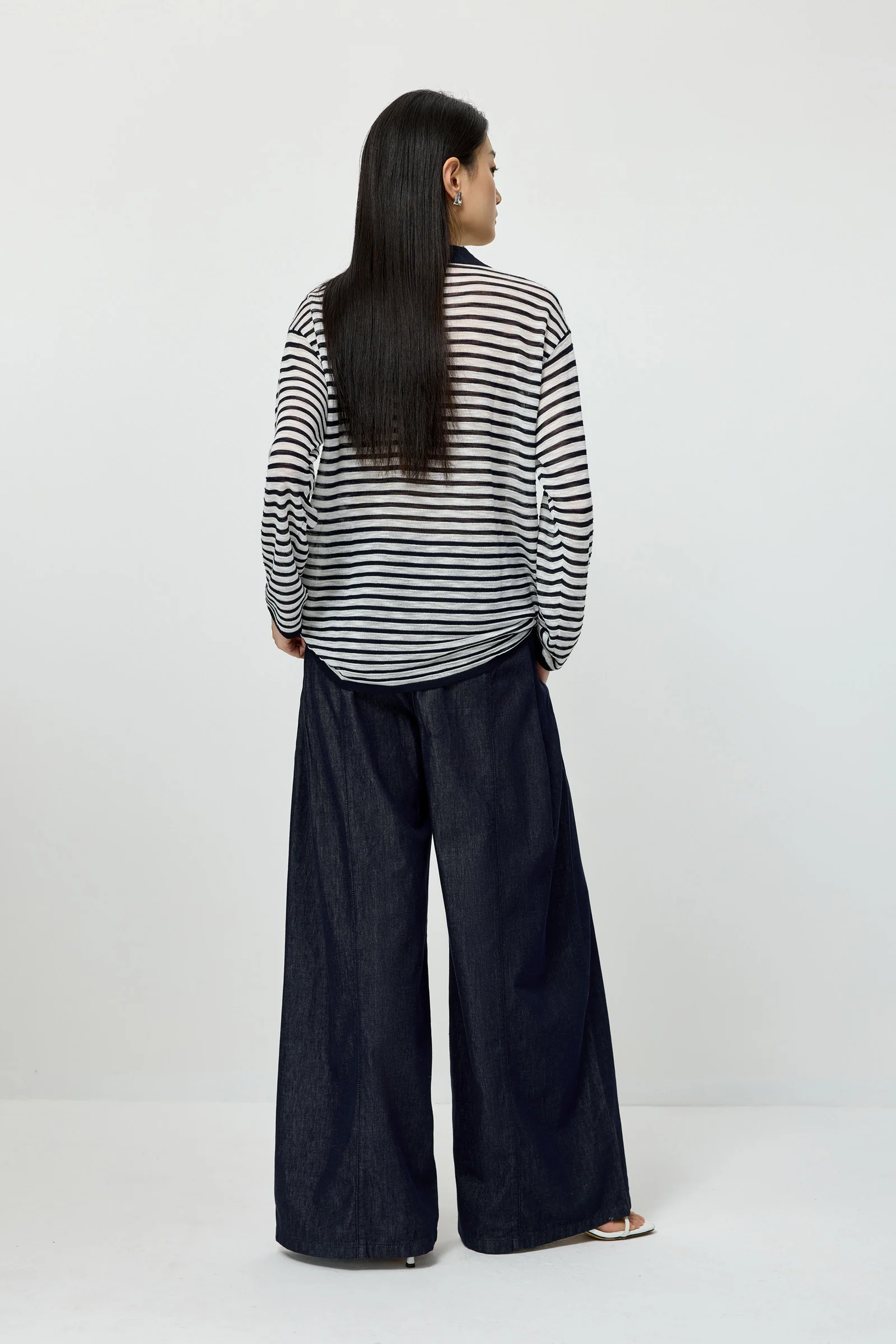 LILY Striped Collar Knit Top - Image 3
