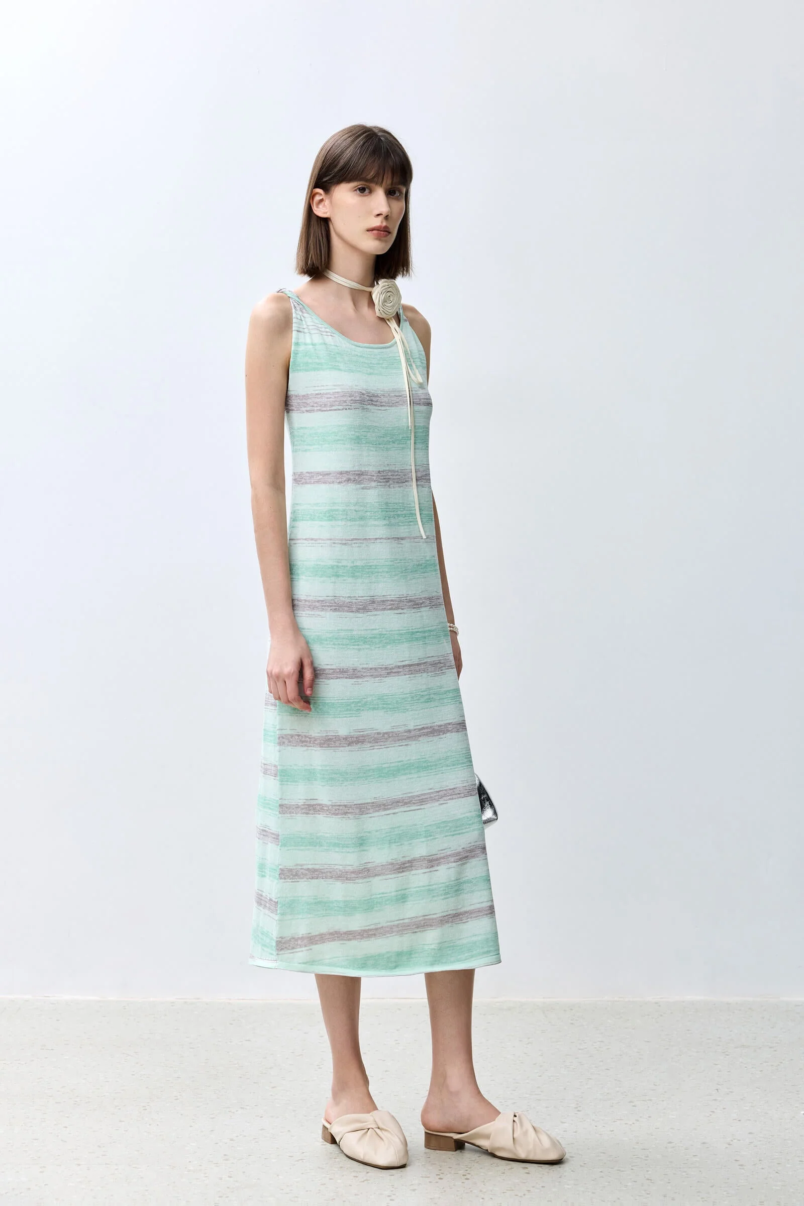 LILY Striped Color Block Tank Dress - Image 4