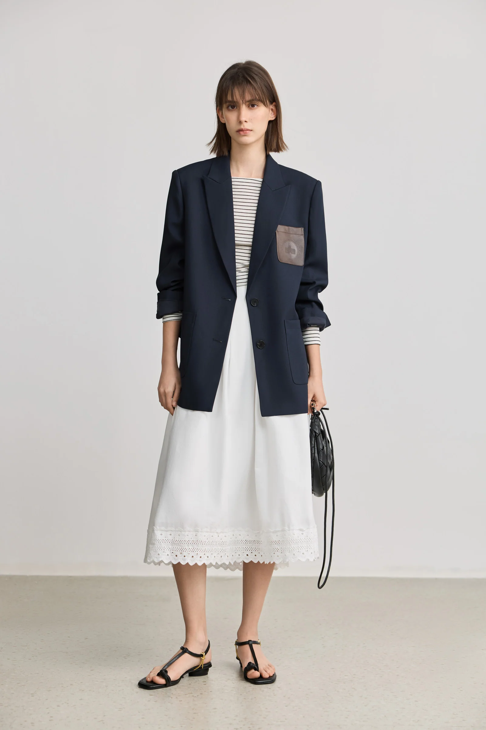 LILY Striped Low-Waist Long-Sleeve Dress - Image 3
