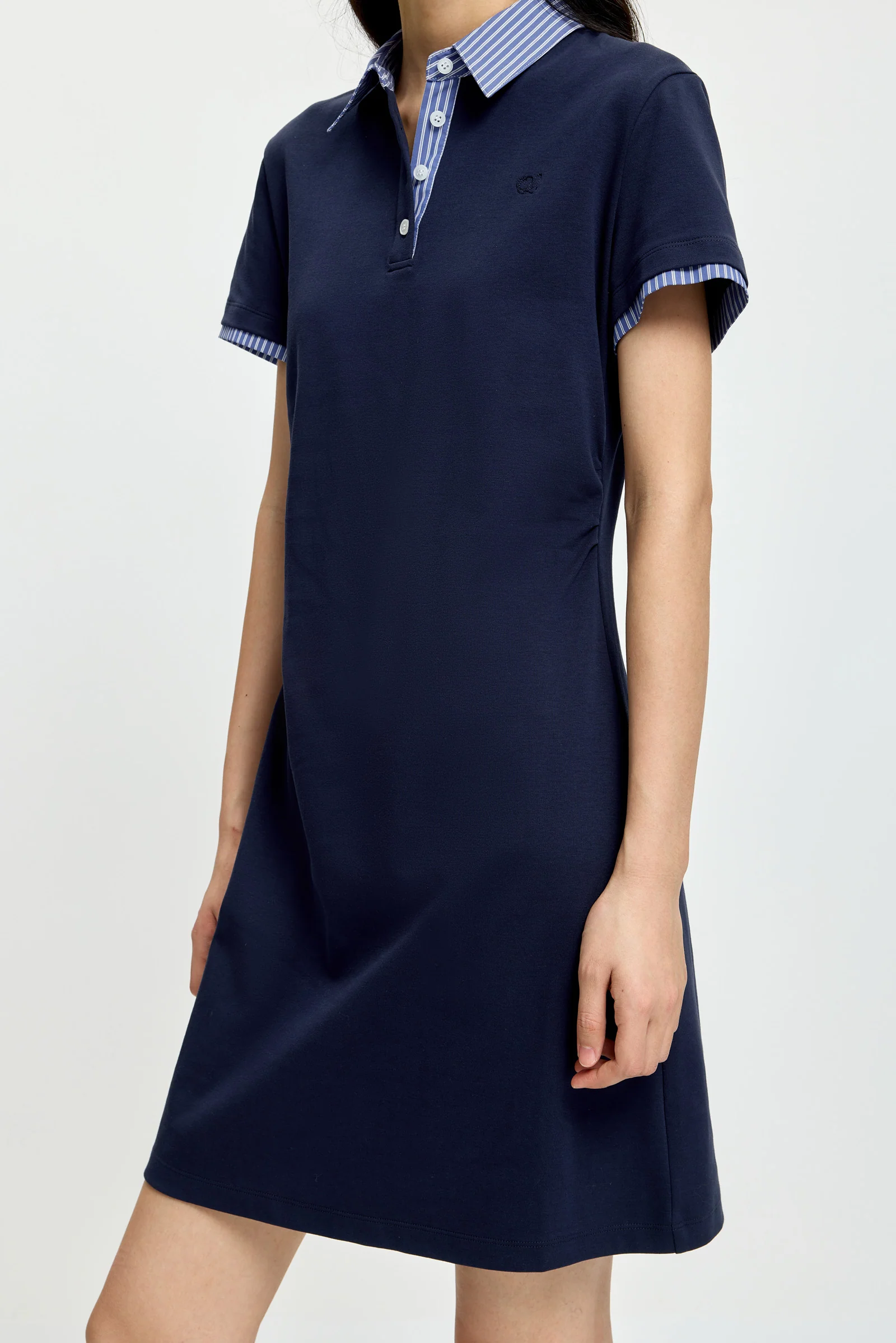 LILY Striped Polo Collar Dress - Image 6
