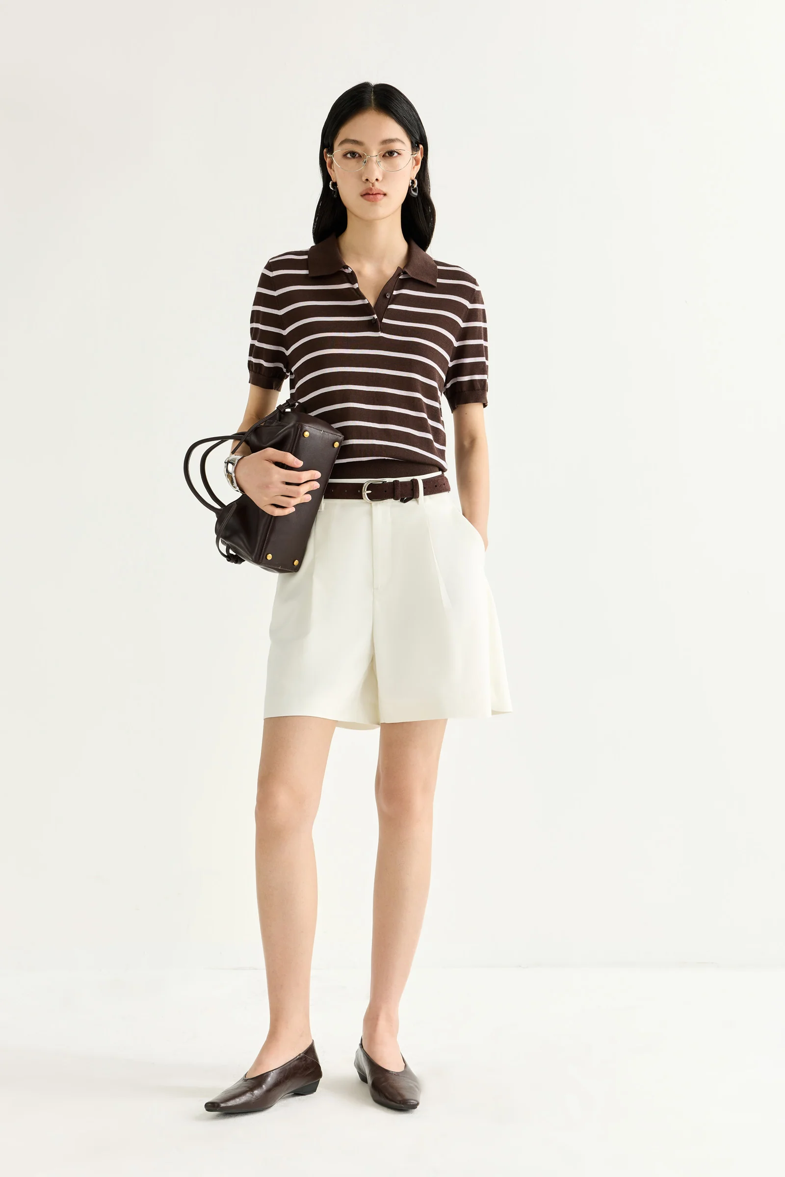 LILY Striped Polo Knit Top - Image 2