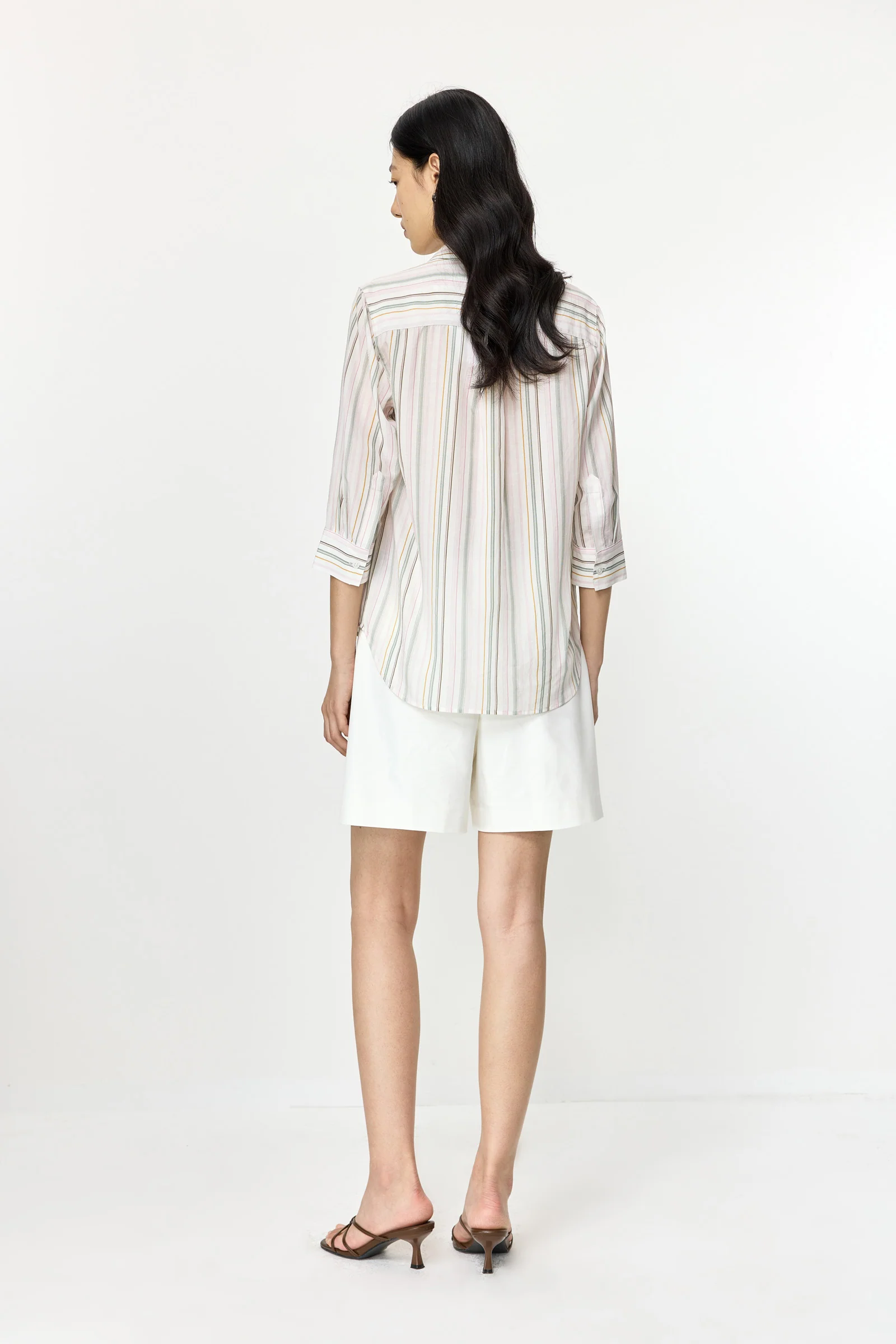 LILY Striped Ruffle-Collar Shirt - Image 4