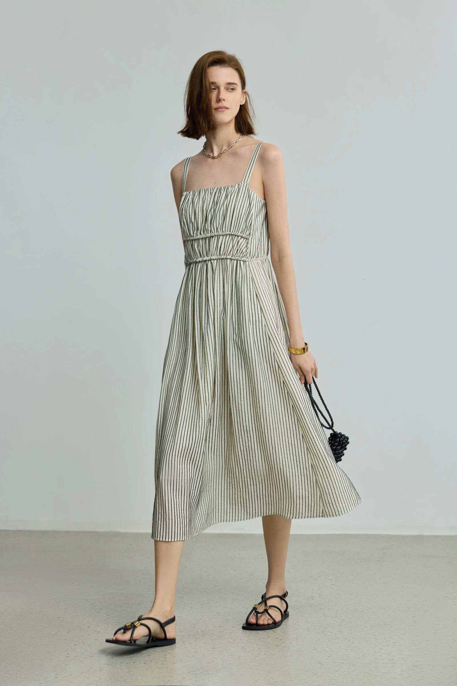 LILY Striped Tie-Waist Camisole Dress - Image 2