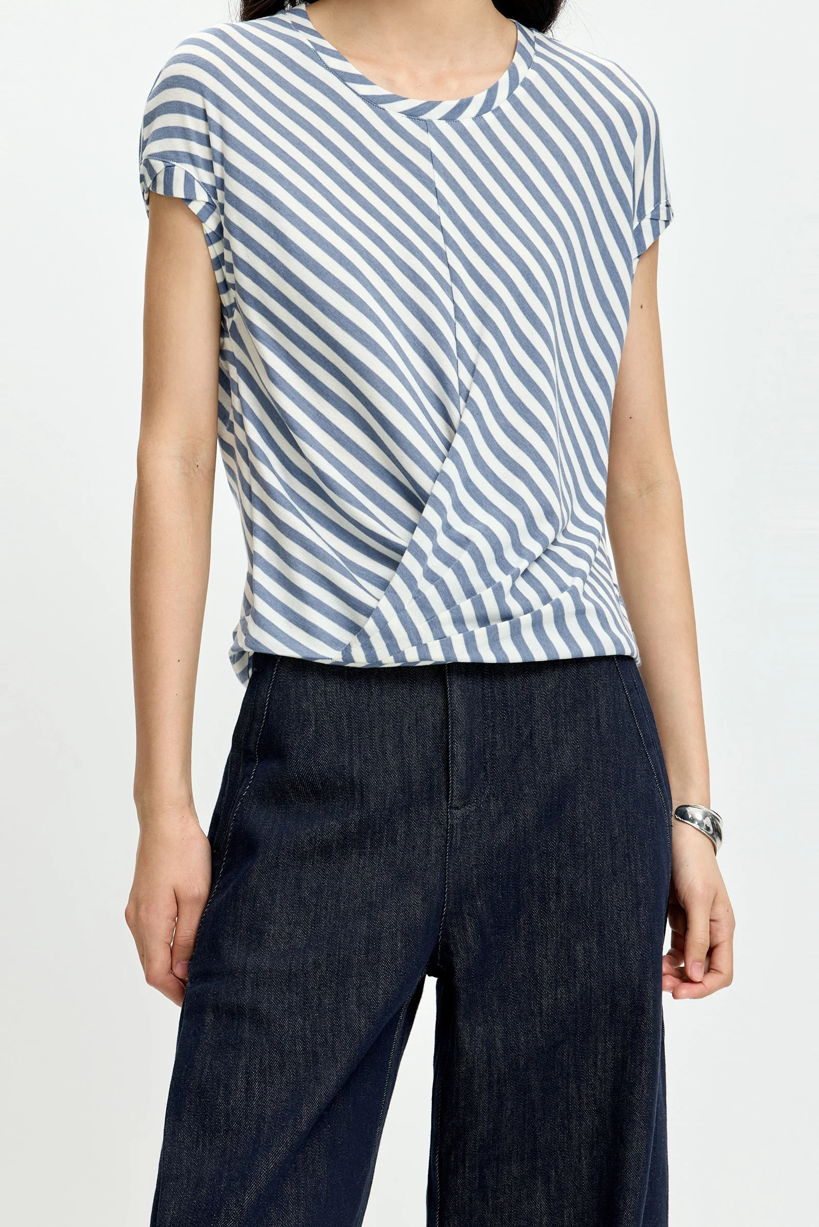 LILY Striped Waist-Defined Tee - Image 7