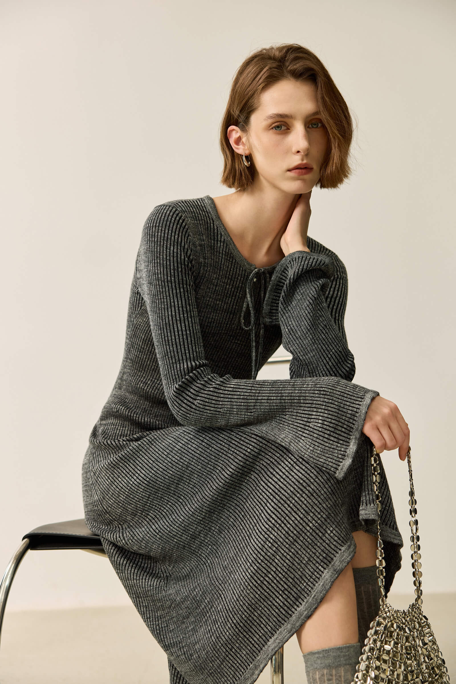 LILY Stylish Slim Fit Knit Dress - Image 5