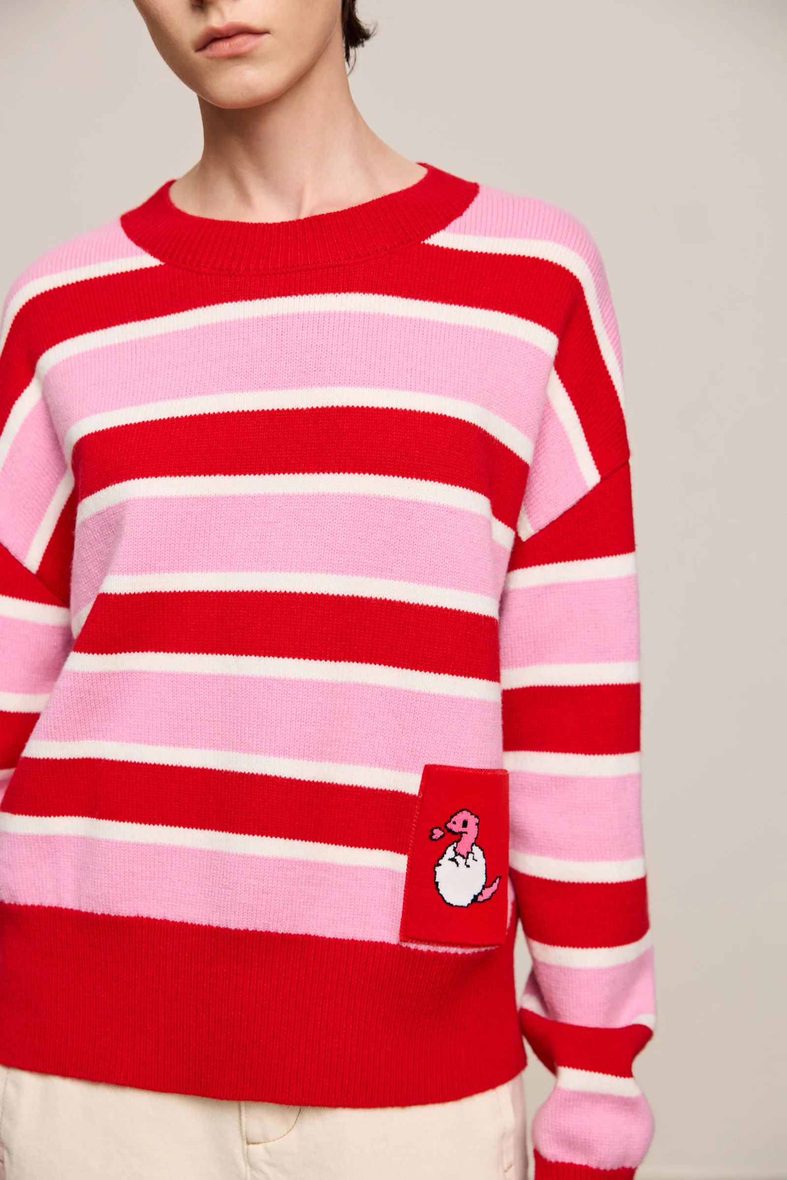 LILY Stylish Striped Crewneck Knit Sweater - Image 7
