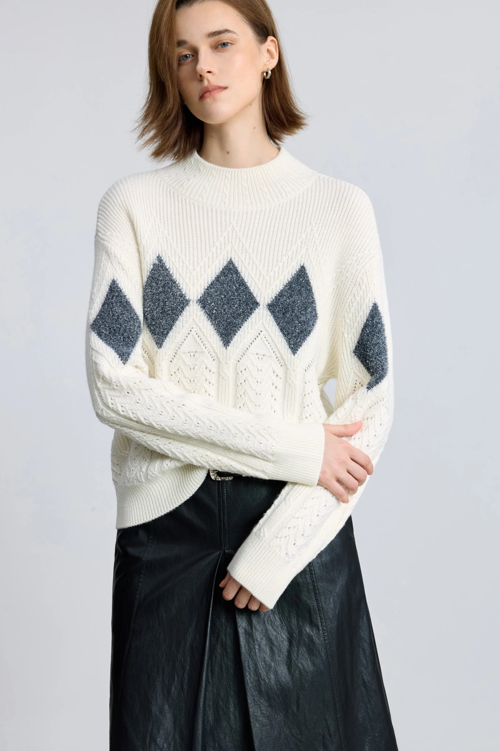 LILY Textured Cable Knit Sweater - Image 5