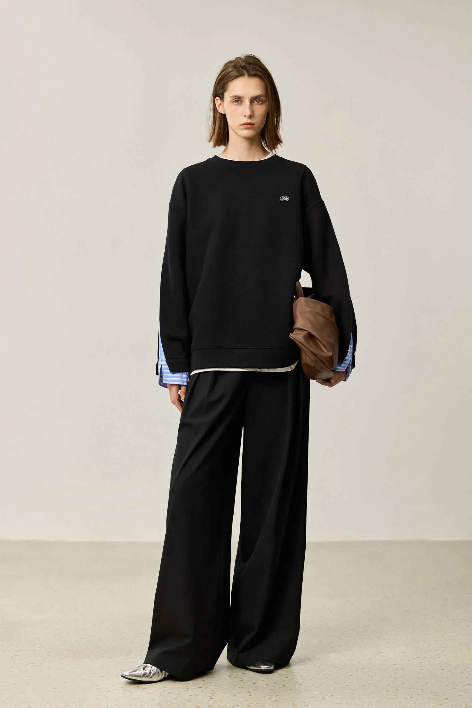 LILY Textured Crew Neck Sweatshirt - Image 10