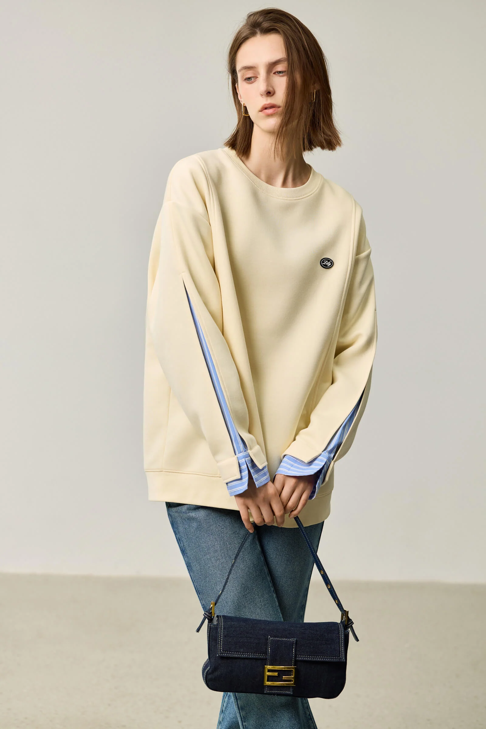 LILY Textured Crew Neck Sweatshirt - Image 20