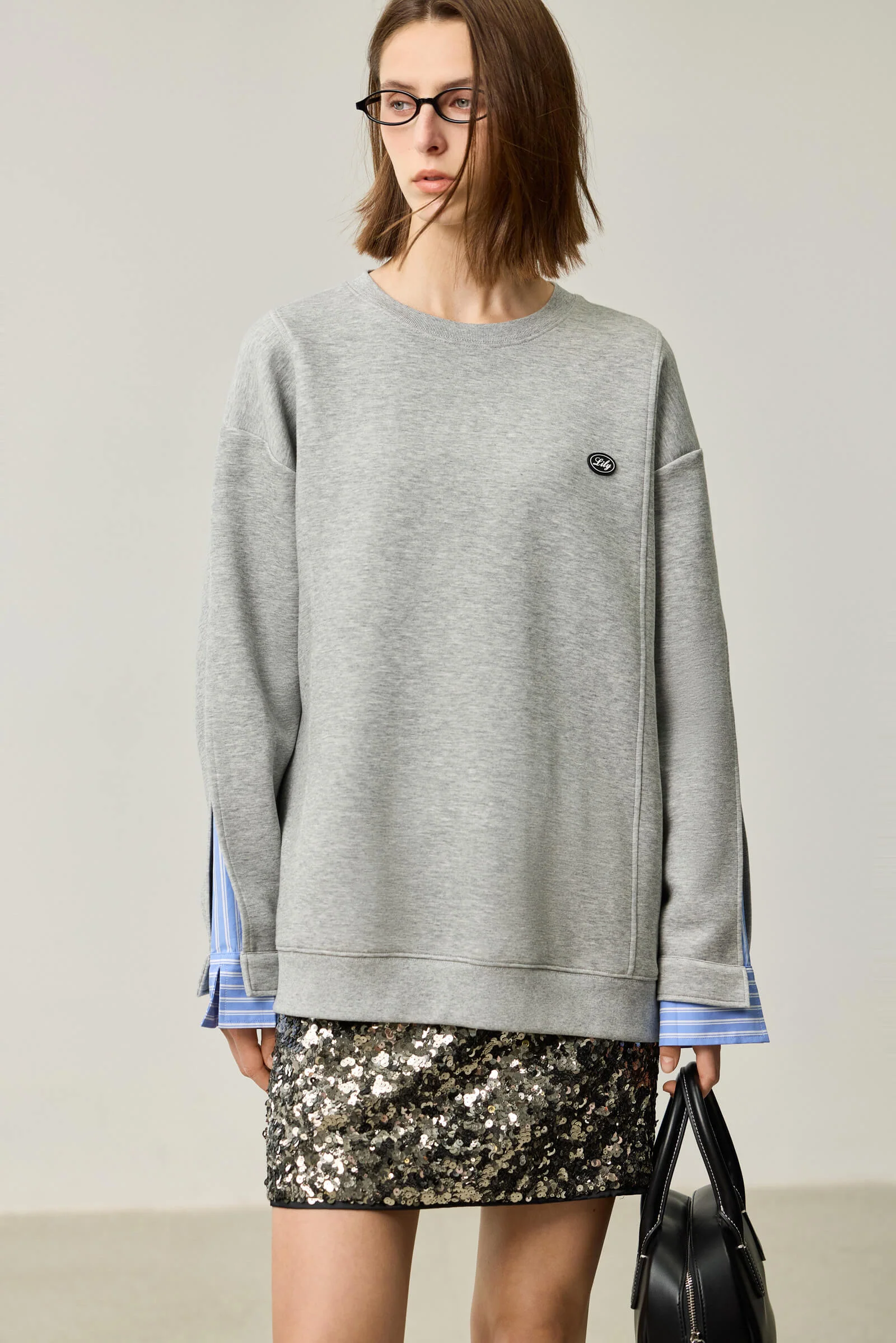 LILY Textured Crew Neck Sweatshirt - Image 8