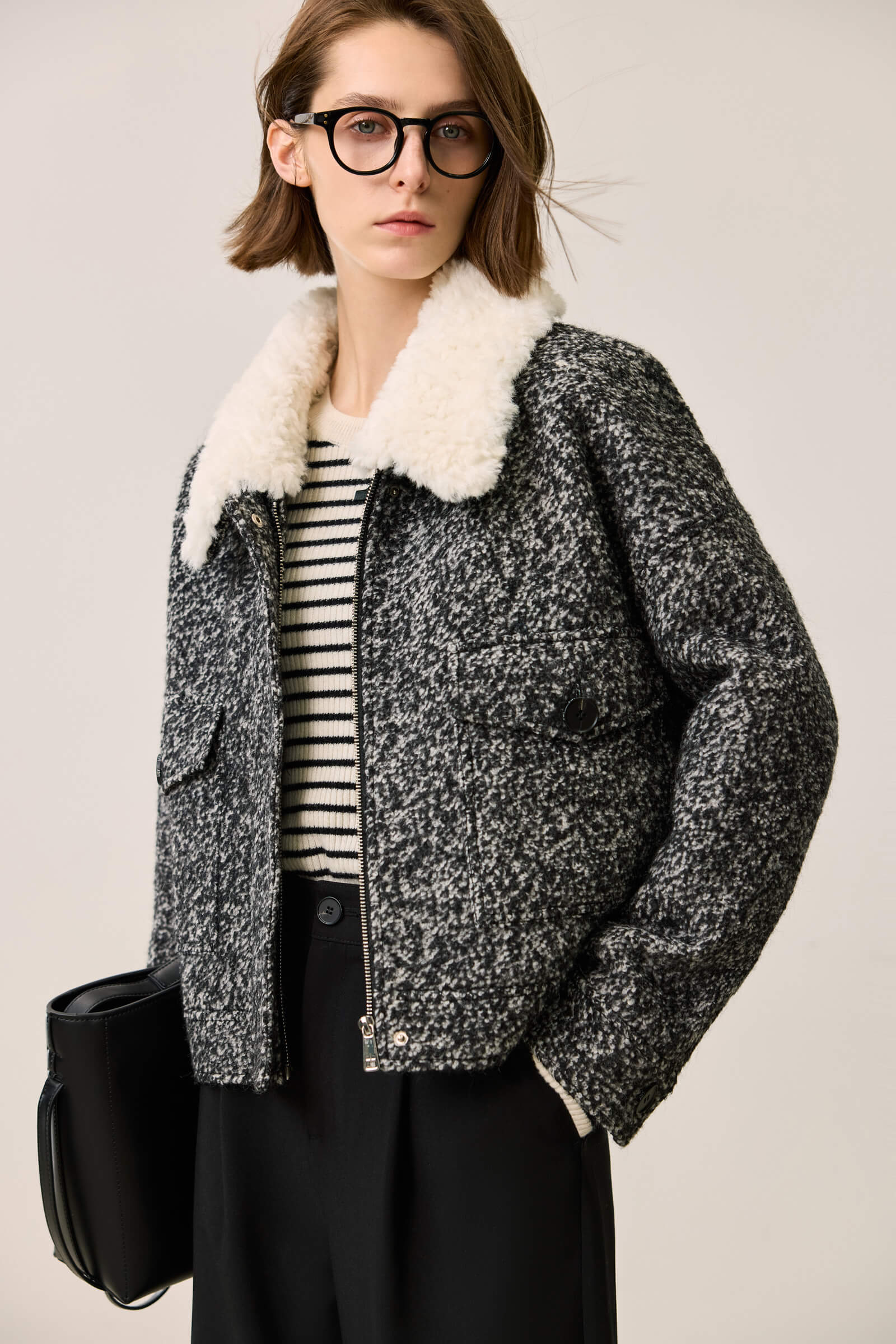 LILY Textured Lambswool Wool Coat - Image 6