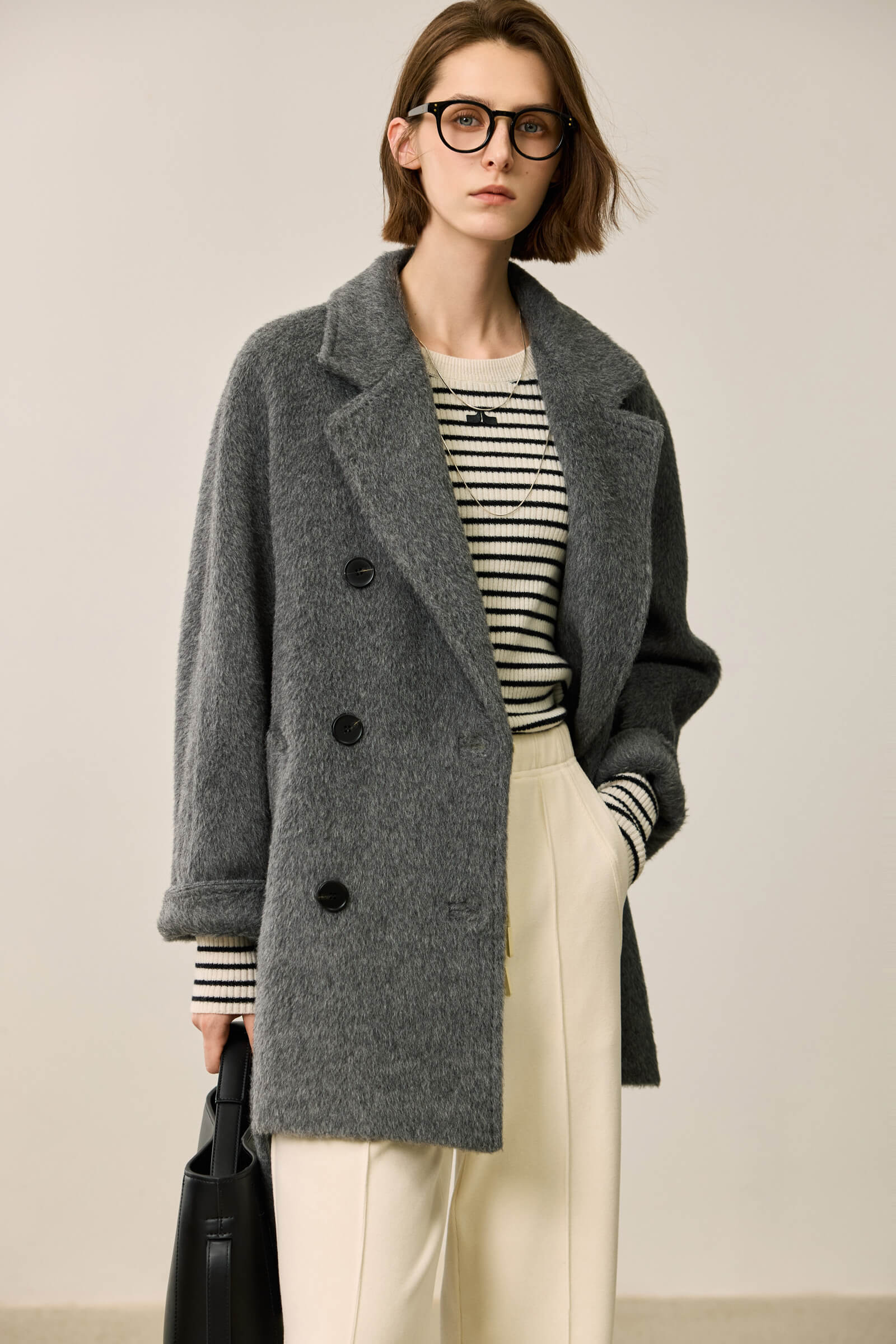 LILY Textured Oversized Blazer-Style Wool Coat - Image 4