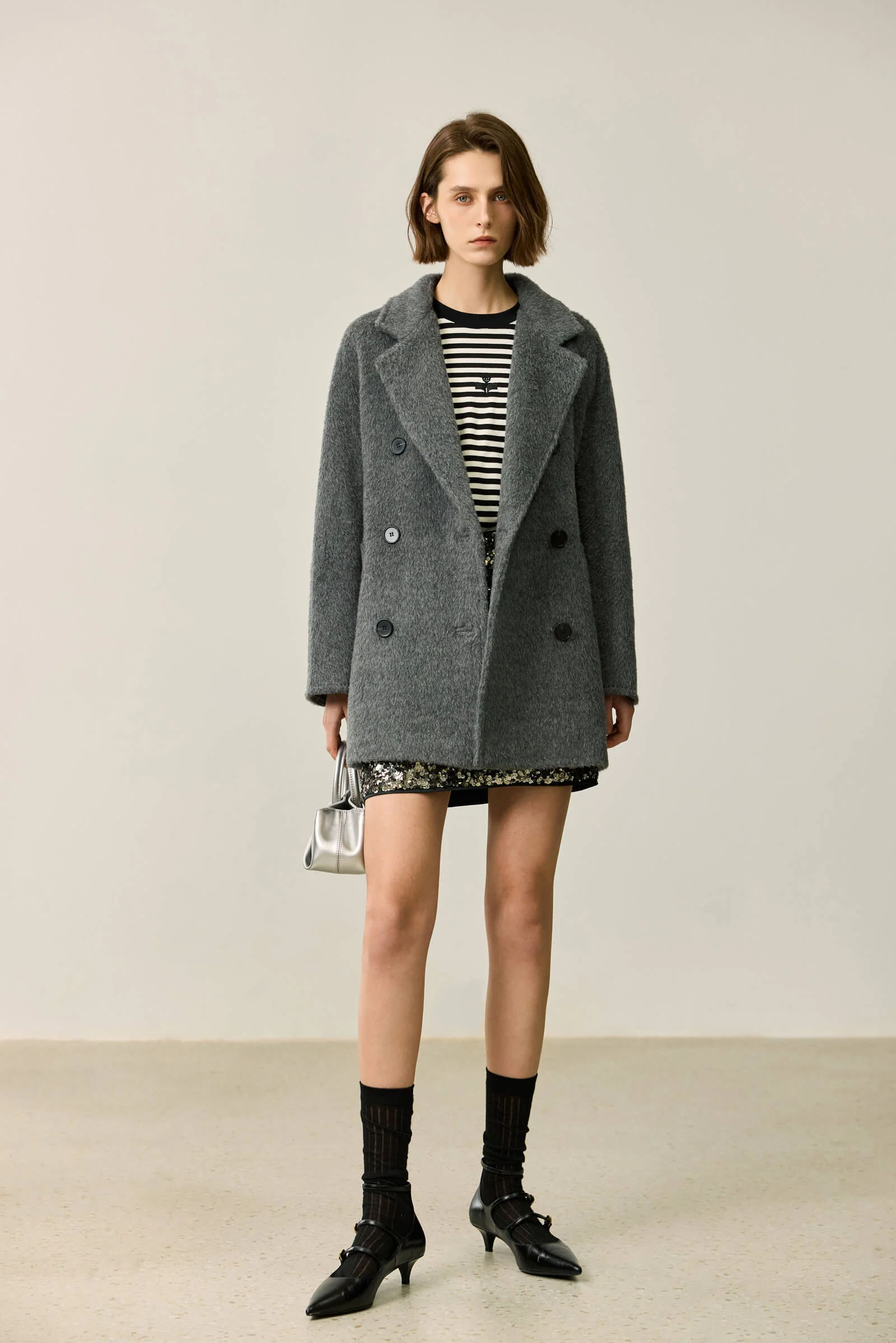 LILY Textured Oversized Blazer-Style Wool Coat - Image 6