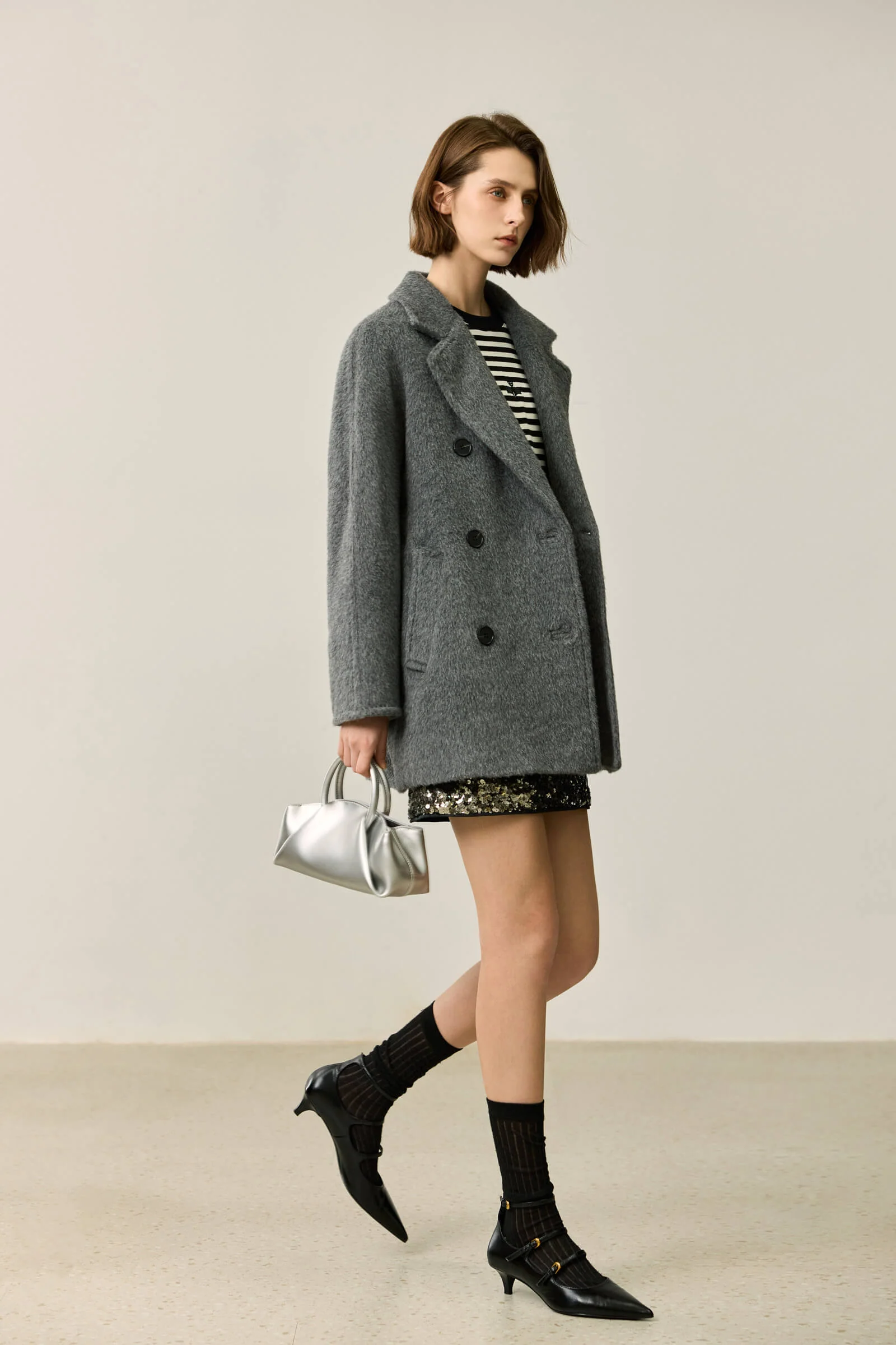 LILY Textured Oversized Blazer-Style Wool Coat - Image 7