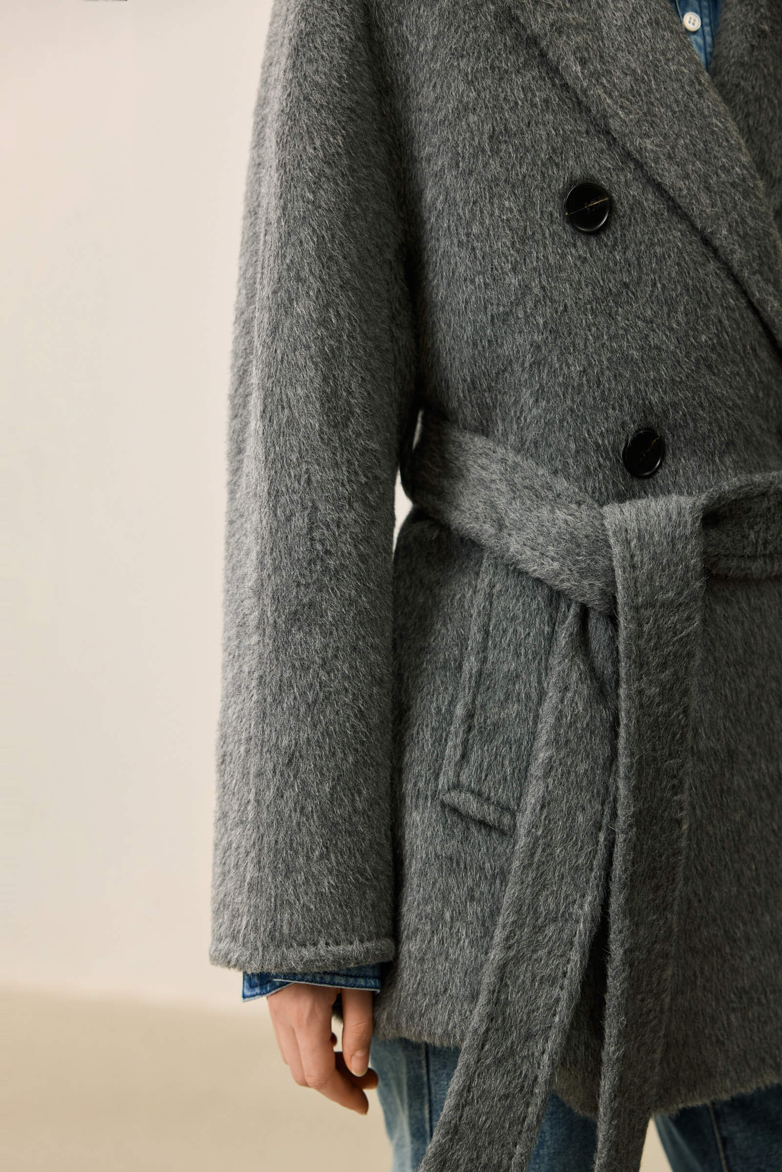 LILY Textured Oversized Blazer-Style Wool Coat - Image 9