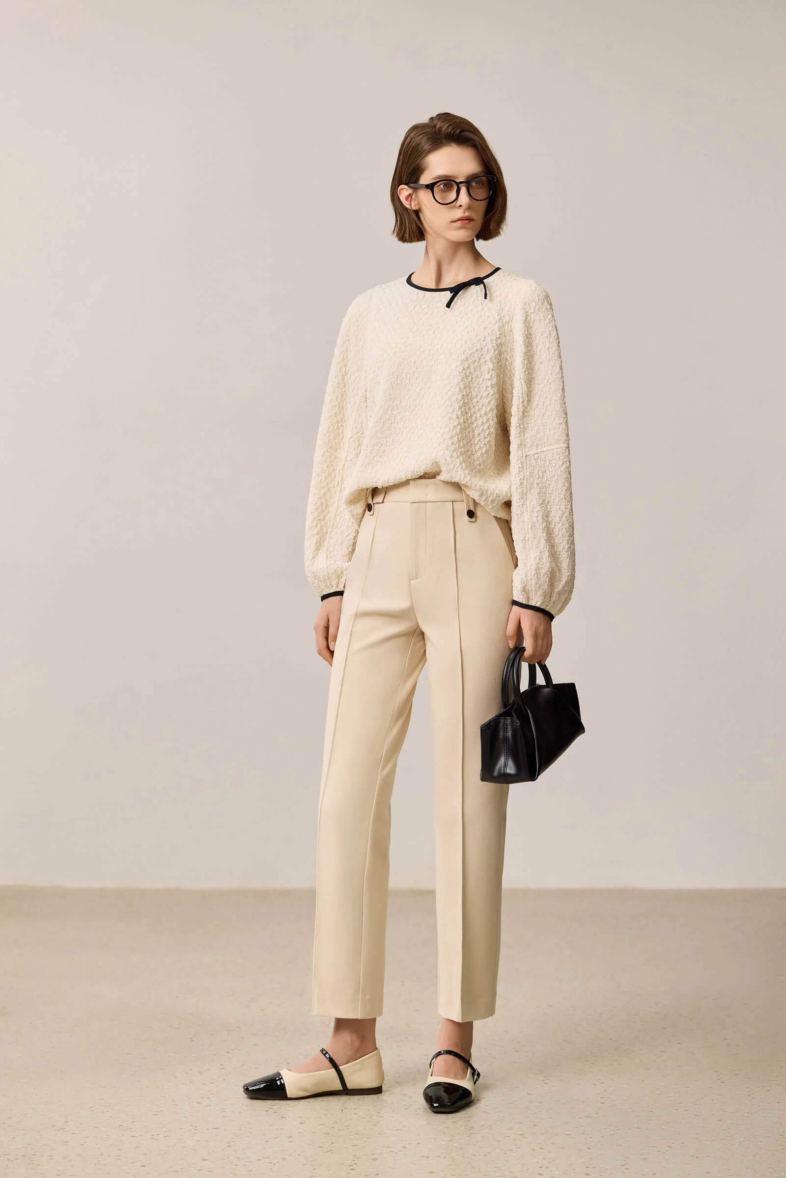 LILY Textured Pleated Chiffon Blouse - Image 3