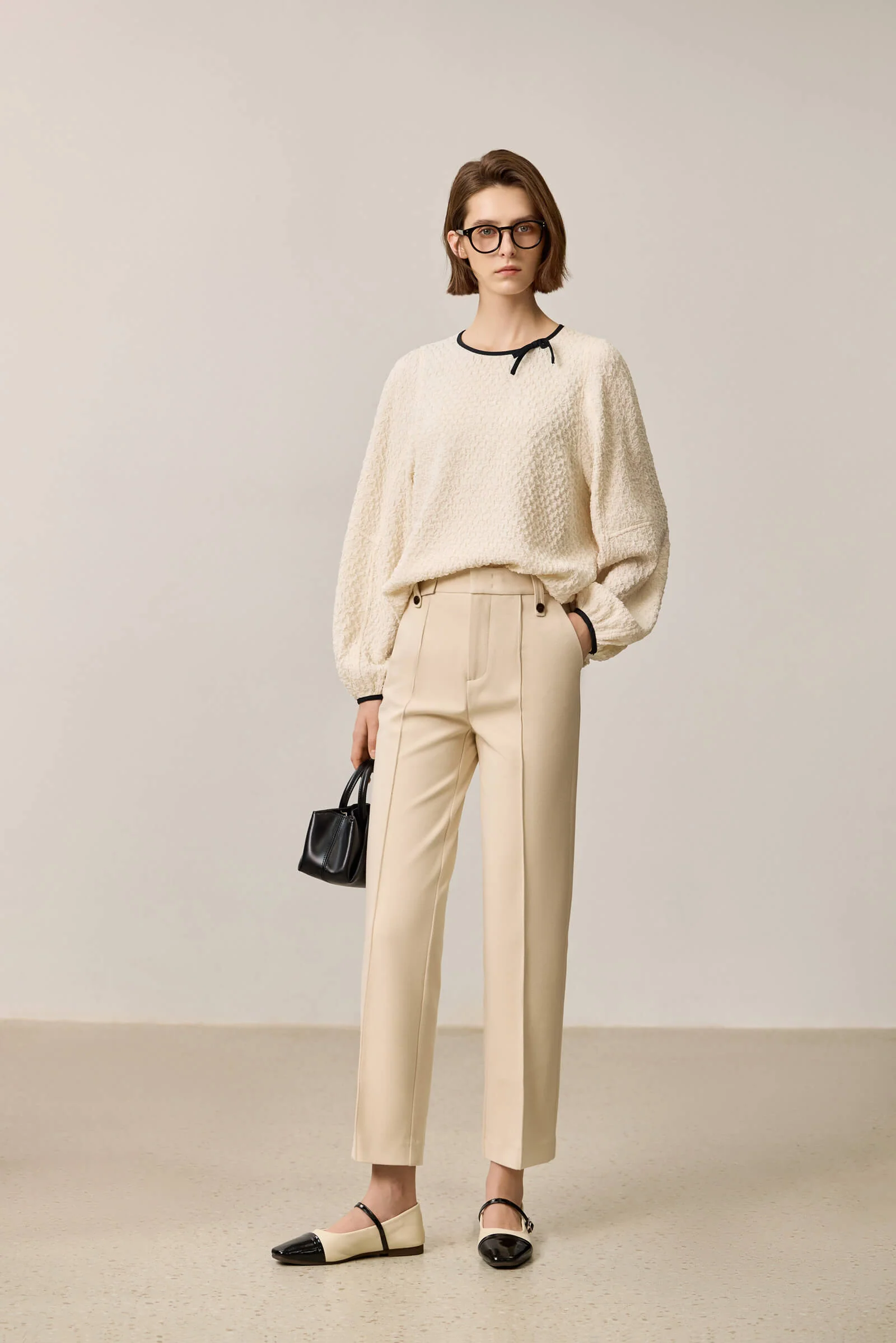 LILY Textured Pleated Chiffon Blouse - Image 4