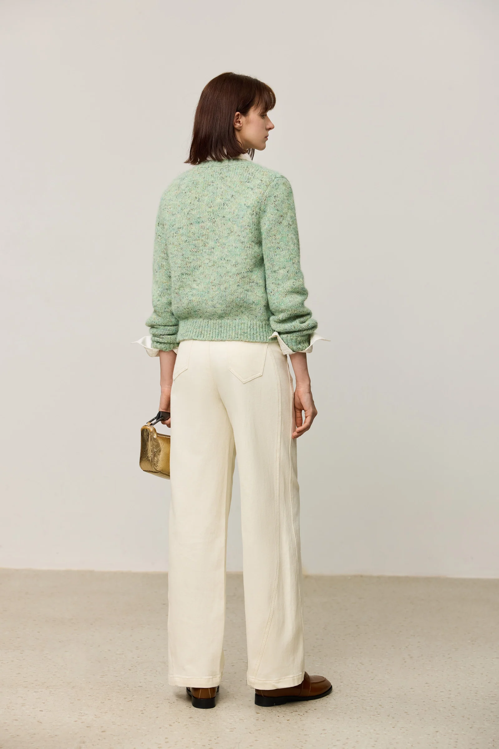 LILY Tweed Textured Knit Cardigan Jacket - Image 3