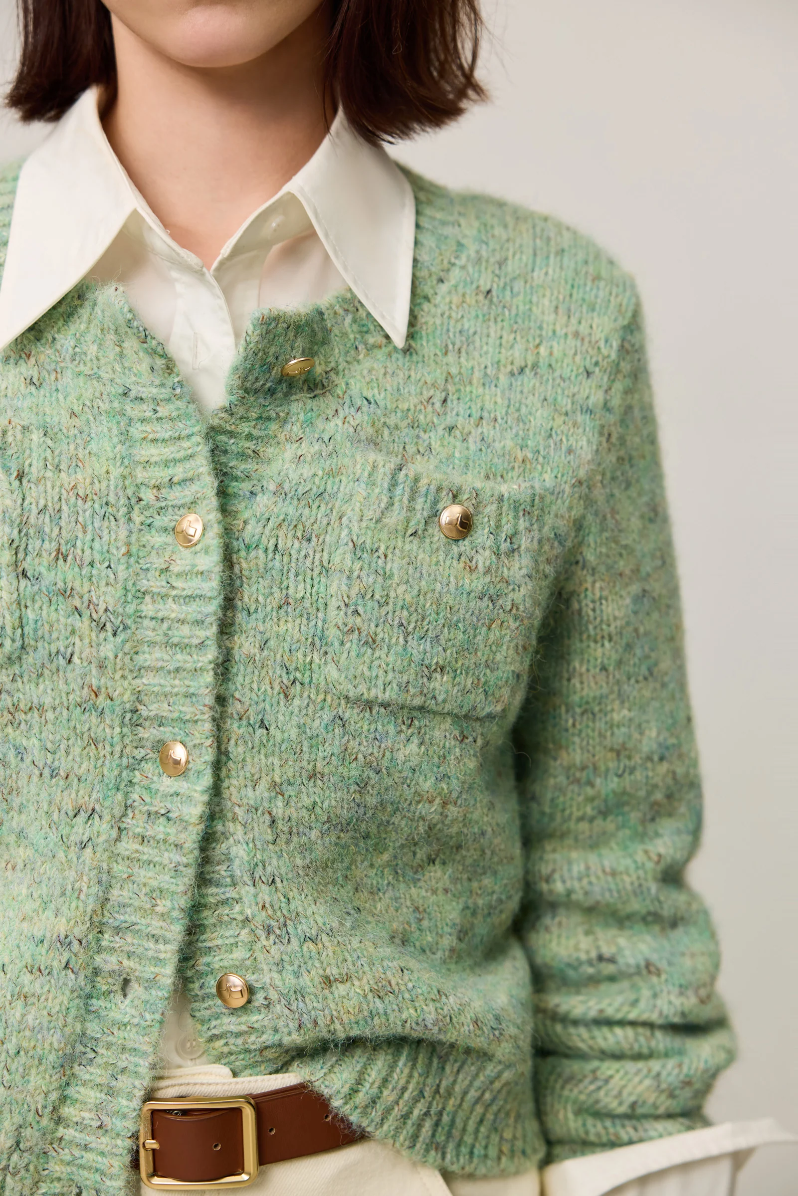 LILY Tweed Textured Knit Cardigan Jacket - Image 8