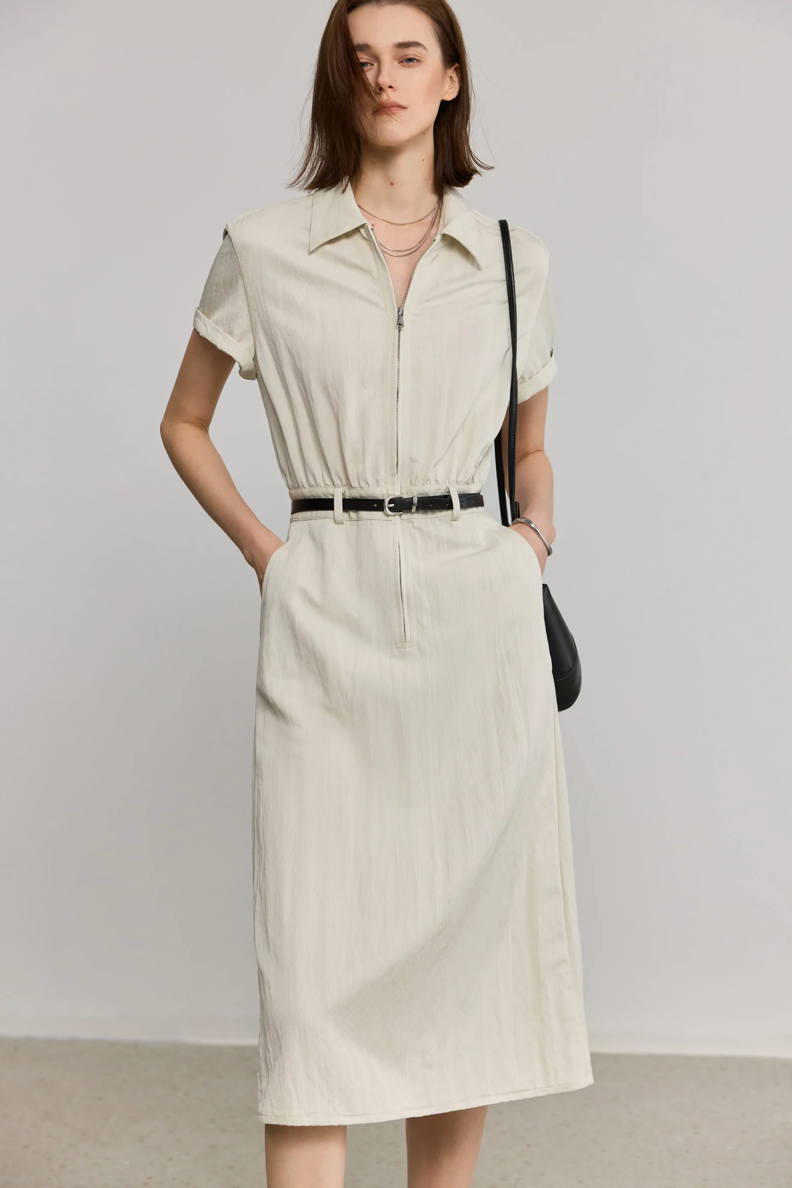 LILY Utility Zip-Up Collar Dress - Image 4