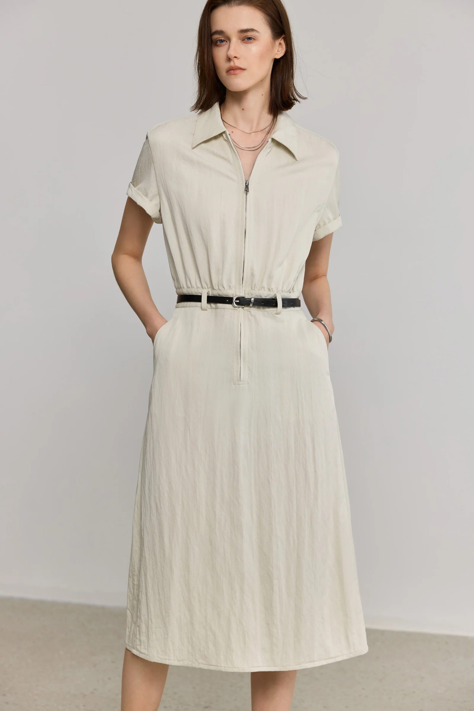 LILY Utility Zip-Up Collar Dress - Image 6