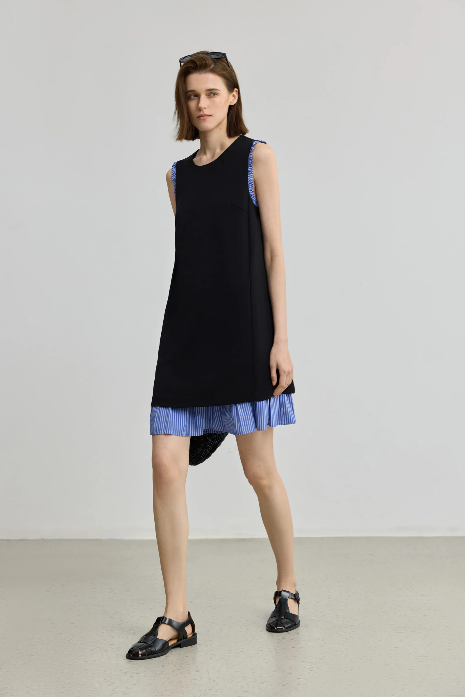 LILY Vintage Stripe Patchwork Dress - Image 3
