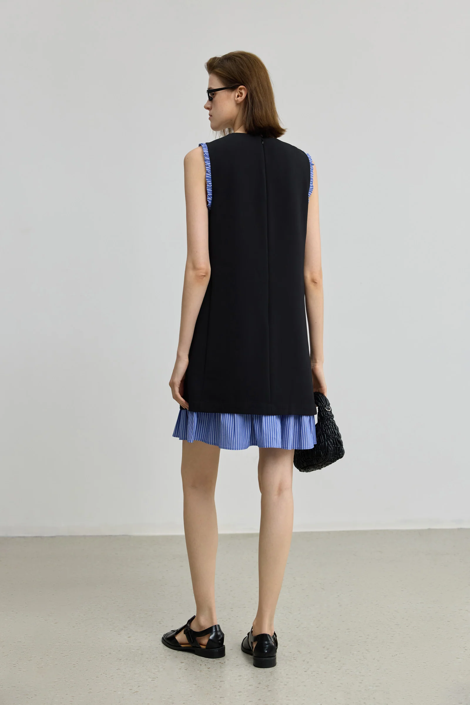 LILY Vintage Stripe Patchwork Dress - Image 4