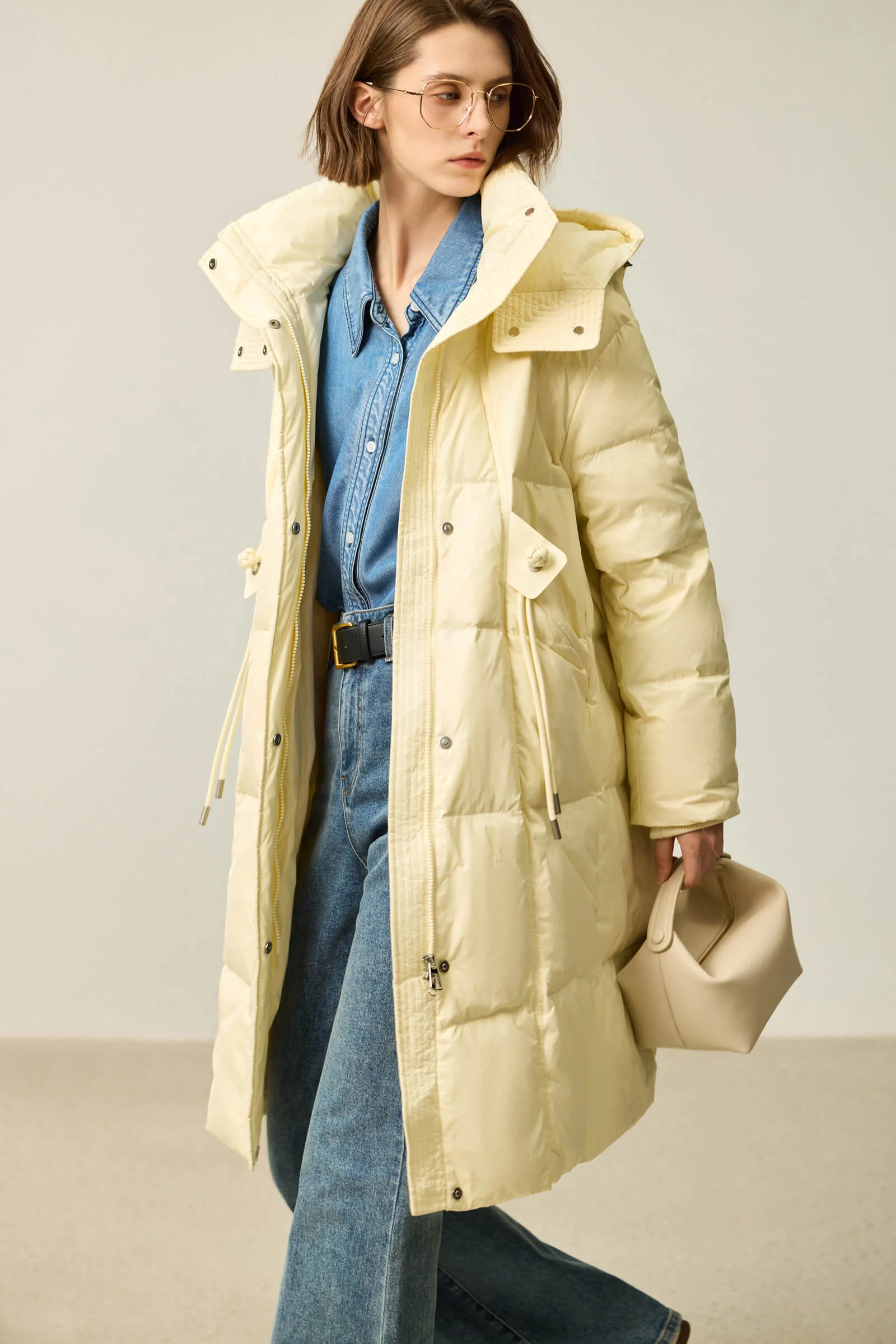 LILY Volcanic Rock 90% White Long Duck Down Coat - Image 4
