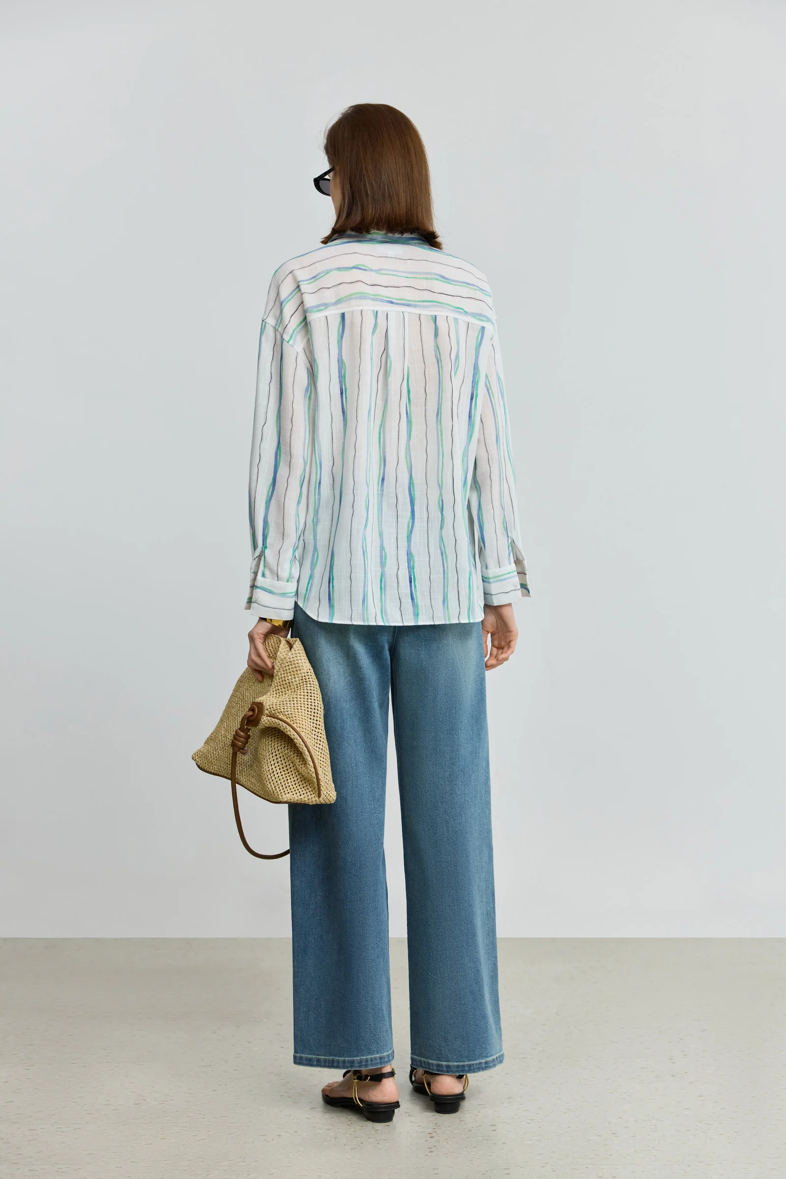 LILY Watercolor Striped Shirt Jacket - Image 4
