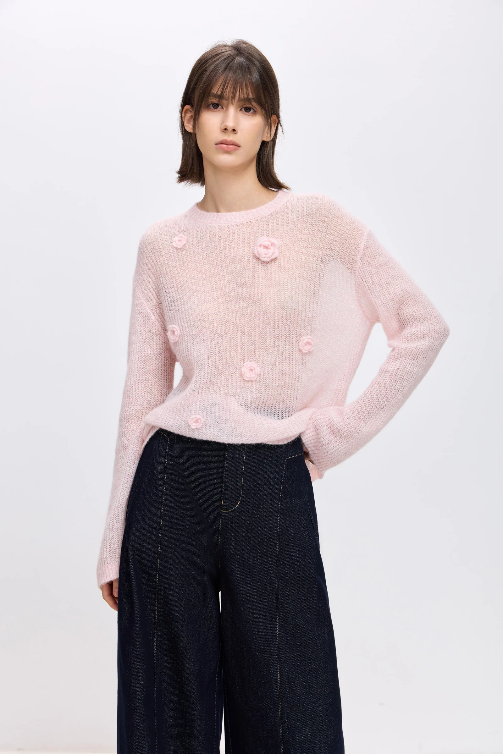 LILY Wool-Alpaca Floral Knit Top - Image 6