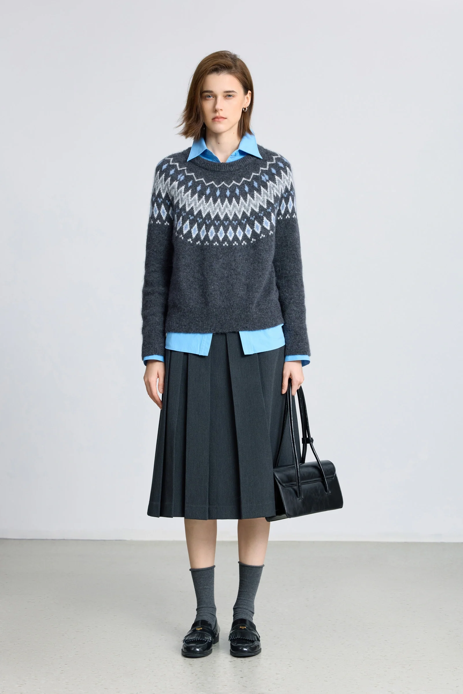 LILY Wool-Alpaca-Rabbit Fair Isle Sweater - Image 10
