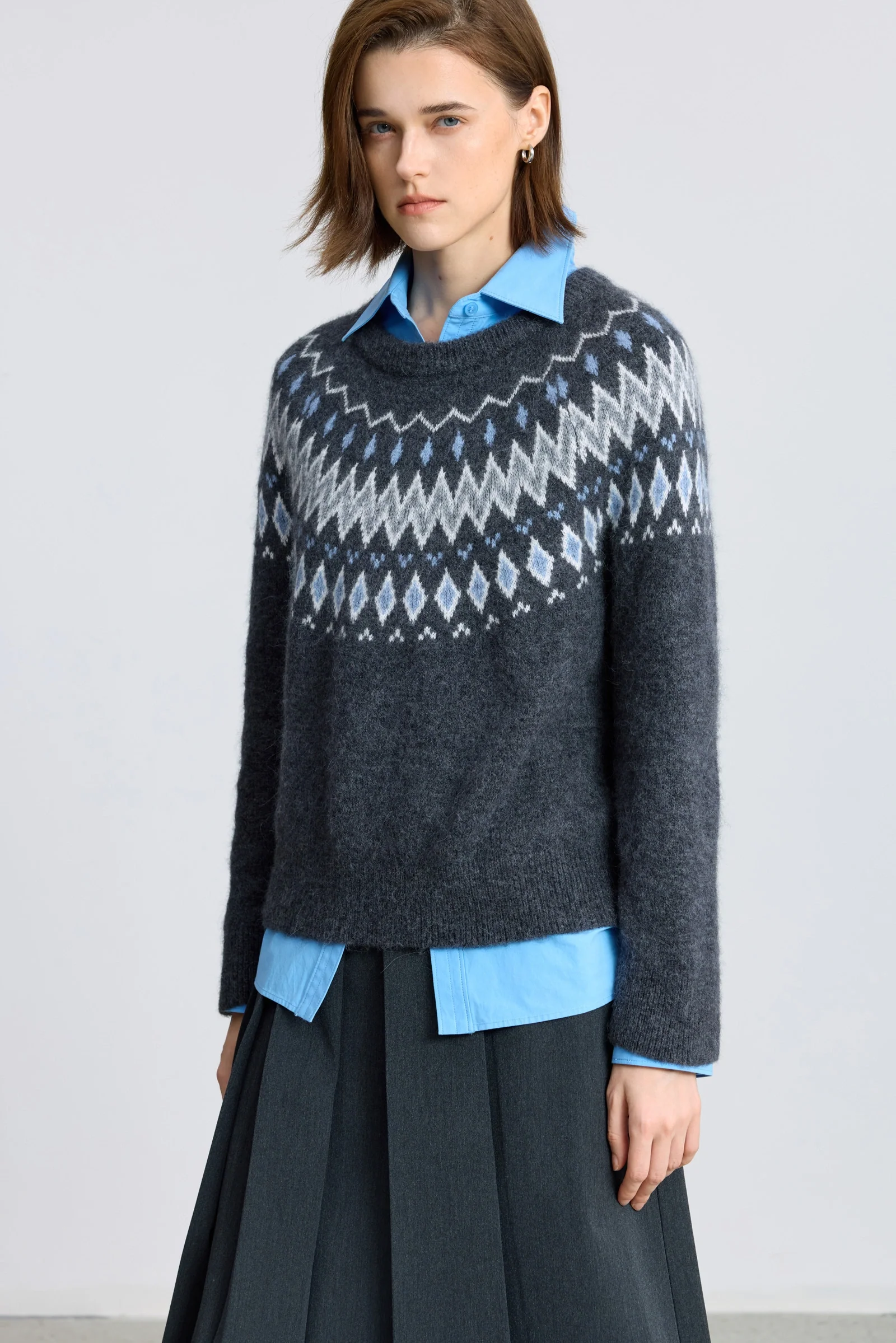 LILY Wool-Alpaca-Rabbit Fair Isle Sweater - Image 13
