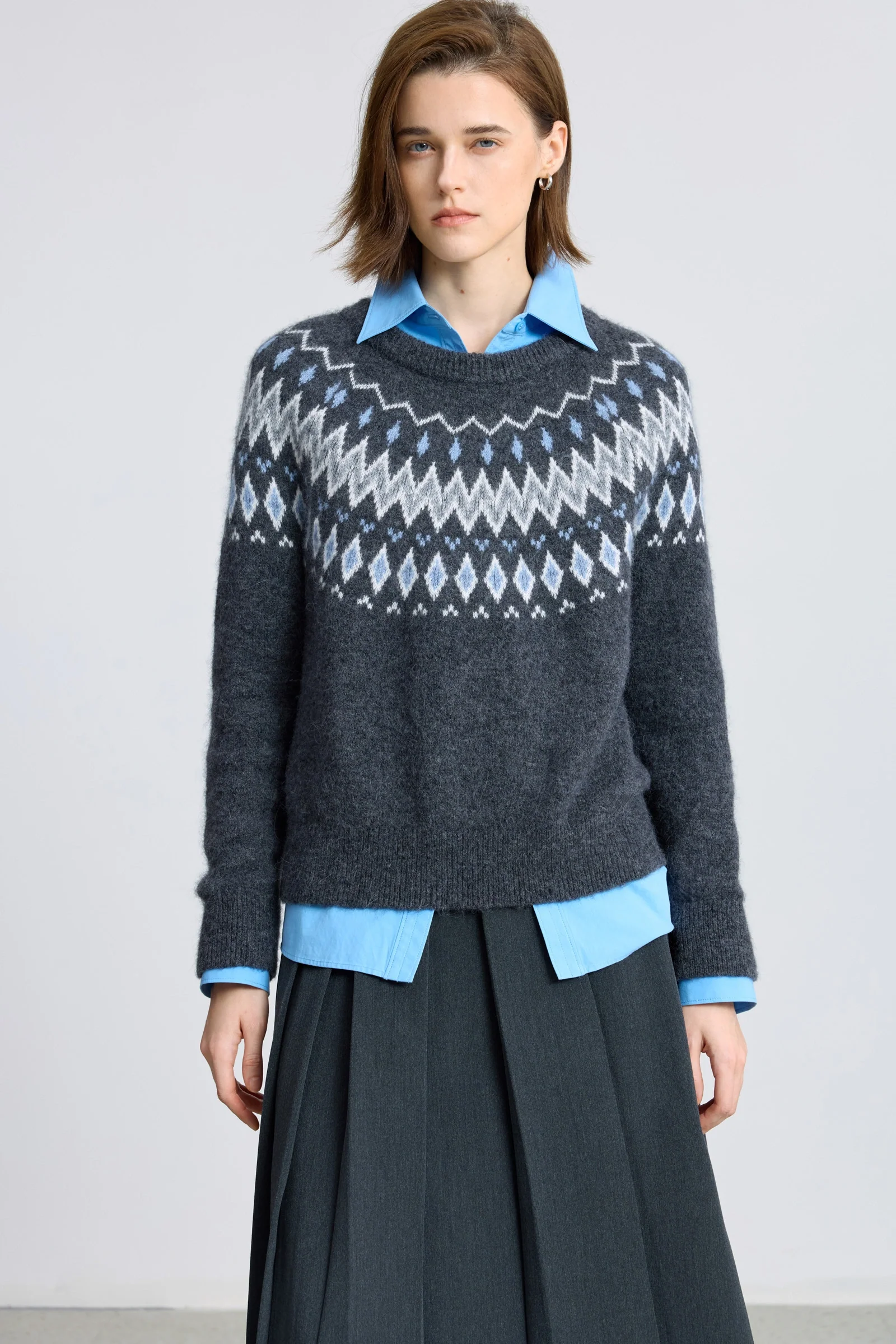 LILY Wool-Alpaca-Rabbit Fair Isle Sweater - Image 9
