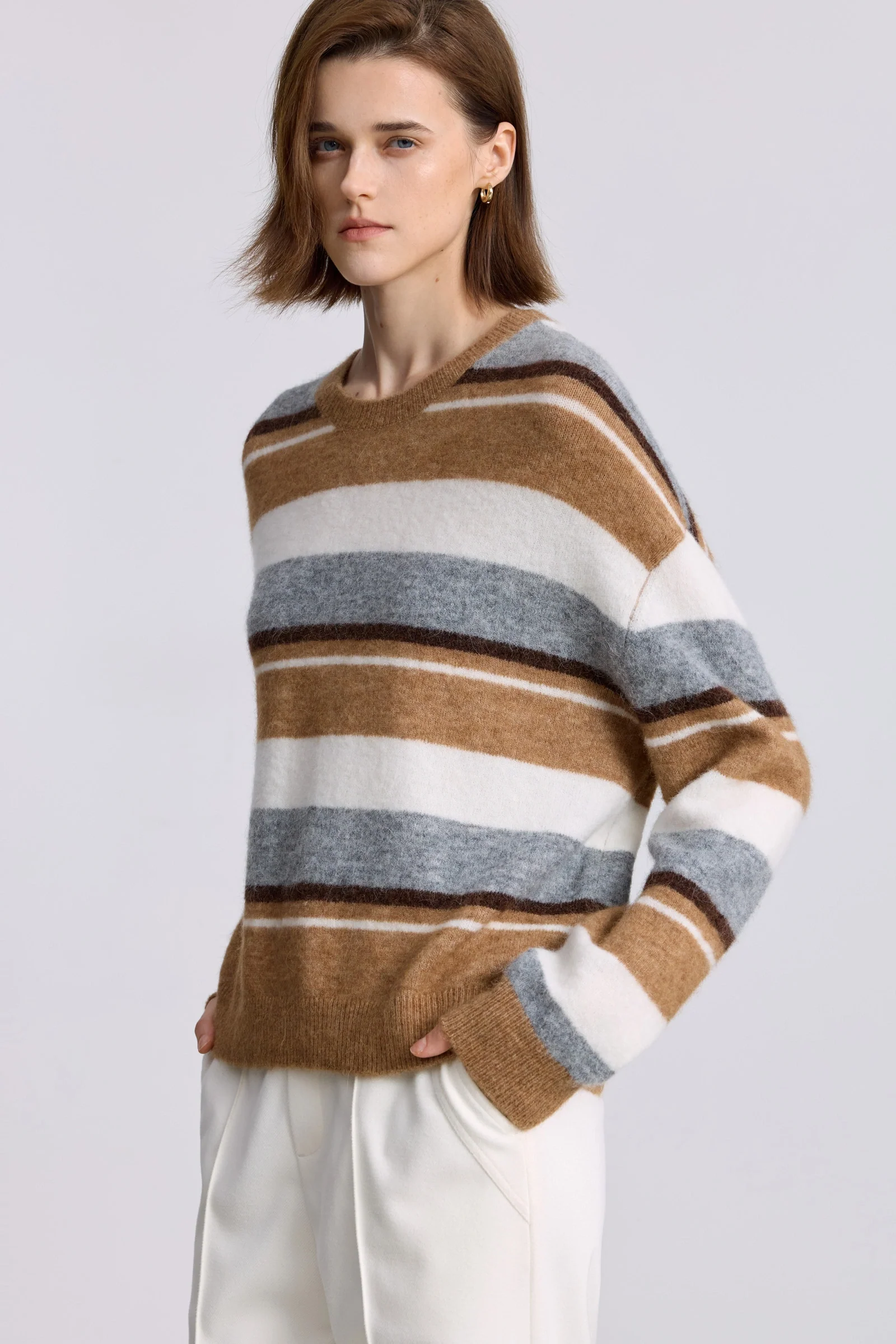 LILY Wool-Alpaca Striped Sweater - Image 6
