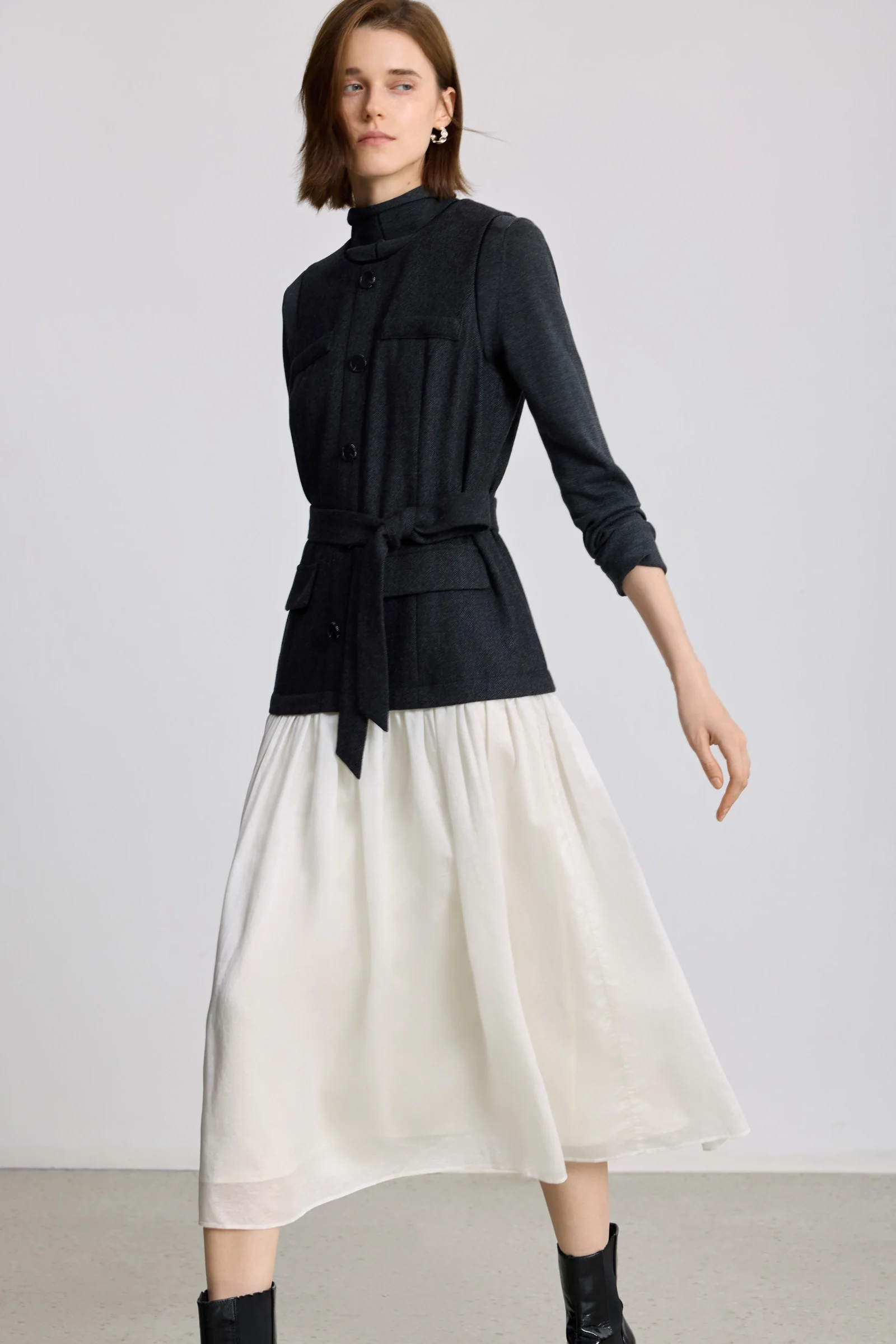 LILY Wool-Blend Colorblock Knit Dress - Image 4