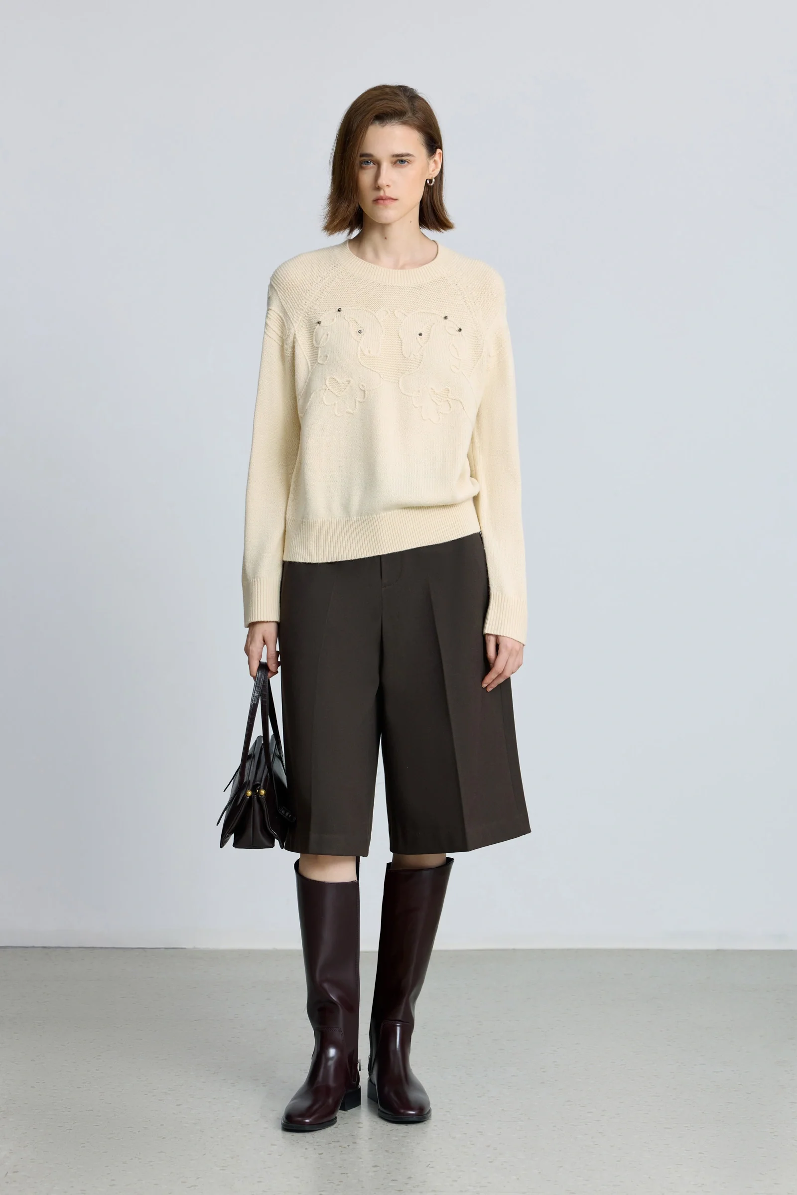 LILY Wool-Blend Embellished Horse Sweater - Image 10