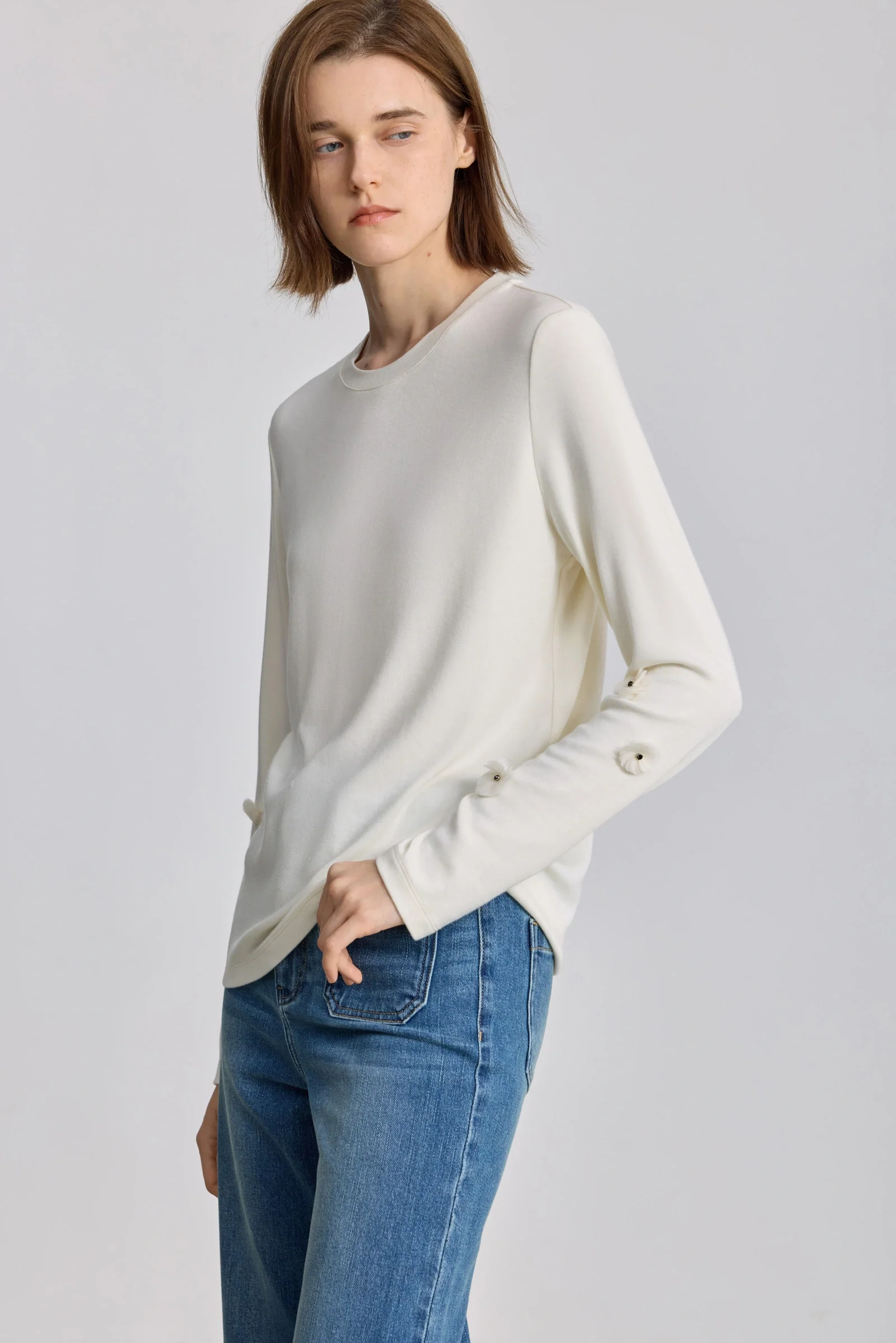 LILY Wool-Blend Embellished Tee - Image 14
