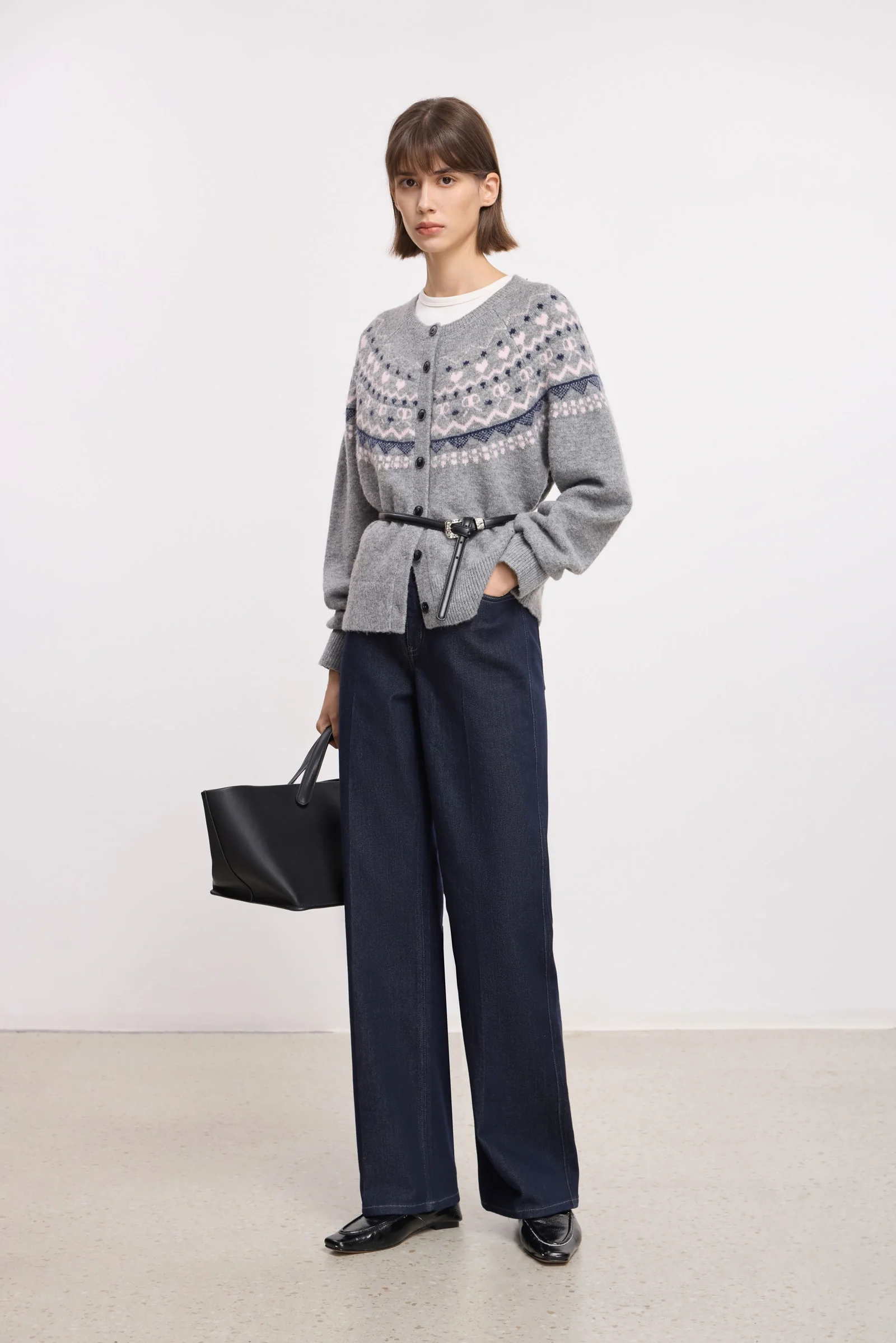 LILY Wool-Blend Fair Isle Cardigan - Image 3