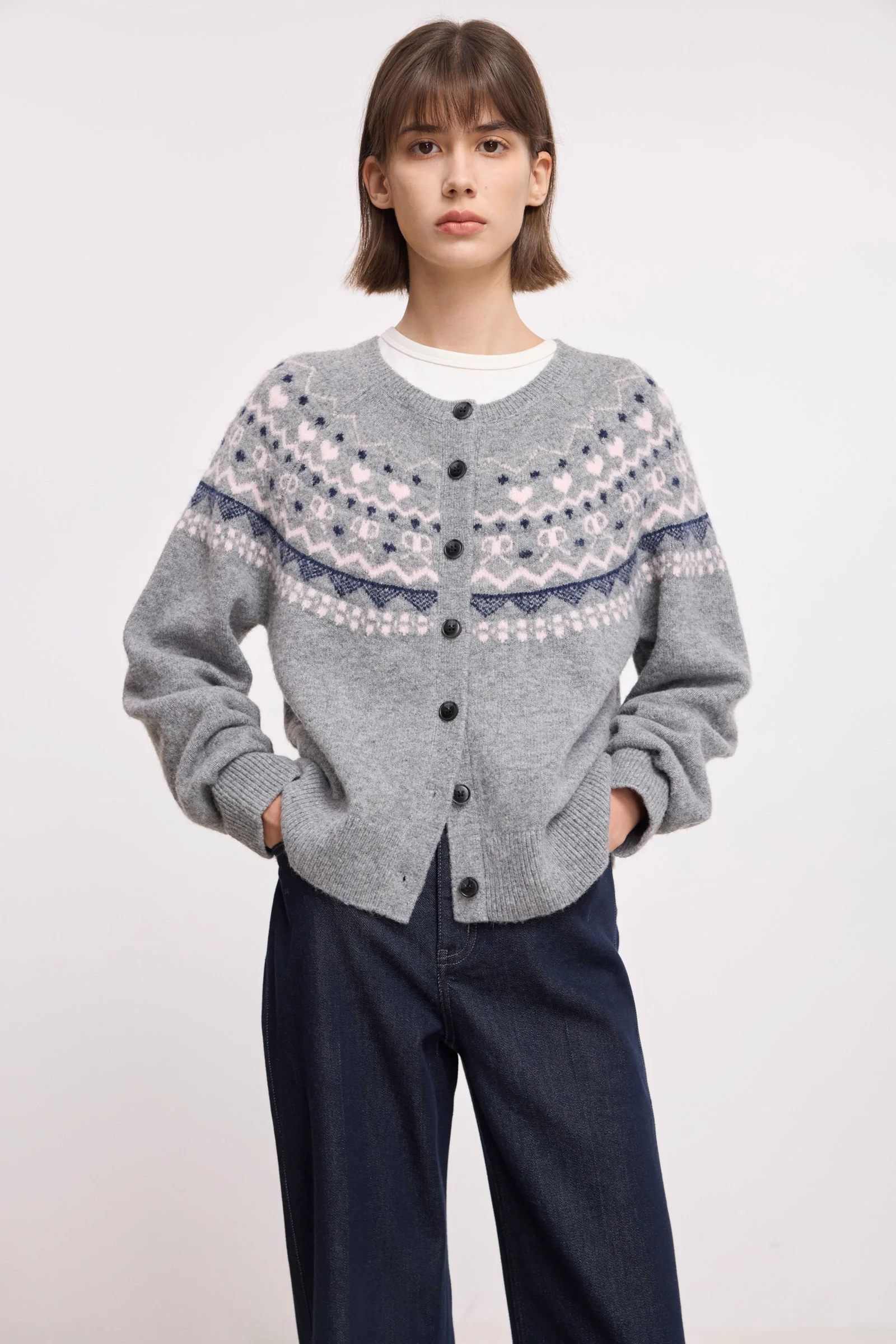 LILY Wool-Blend Fair Isle Cardigan - Image 5