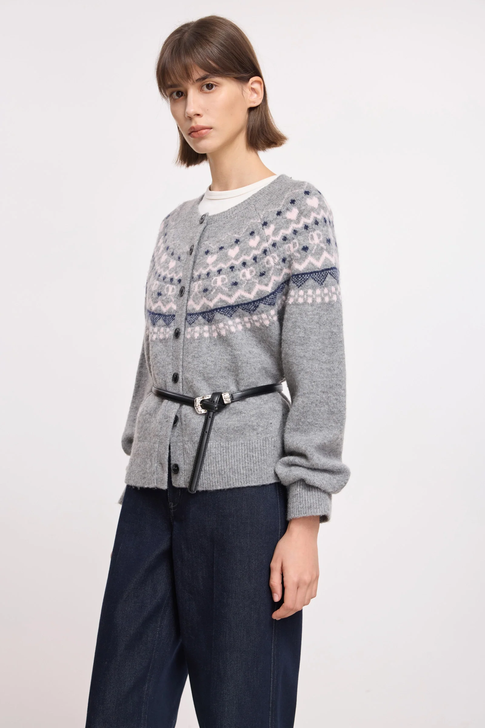 LILY Wool-Blend Fair Isle Cardigan - Image 6