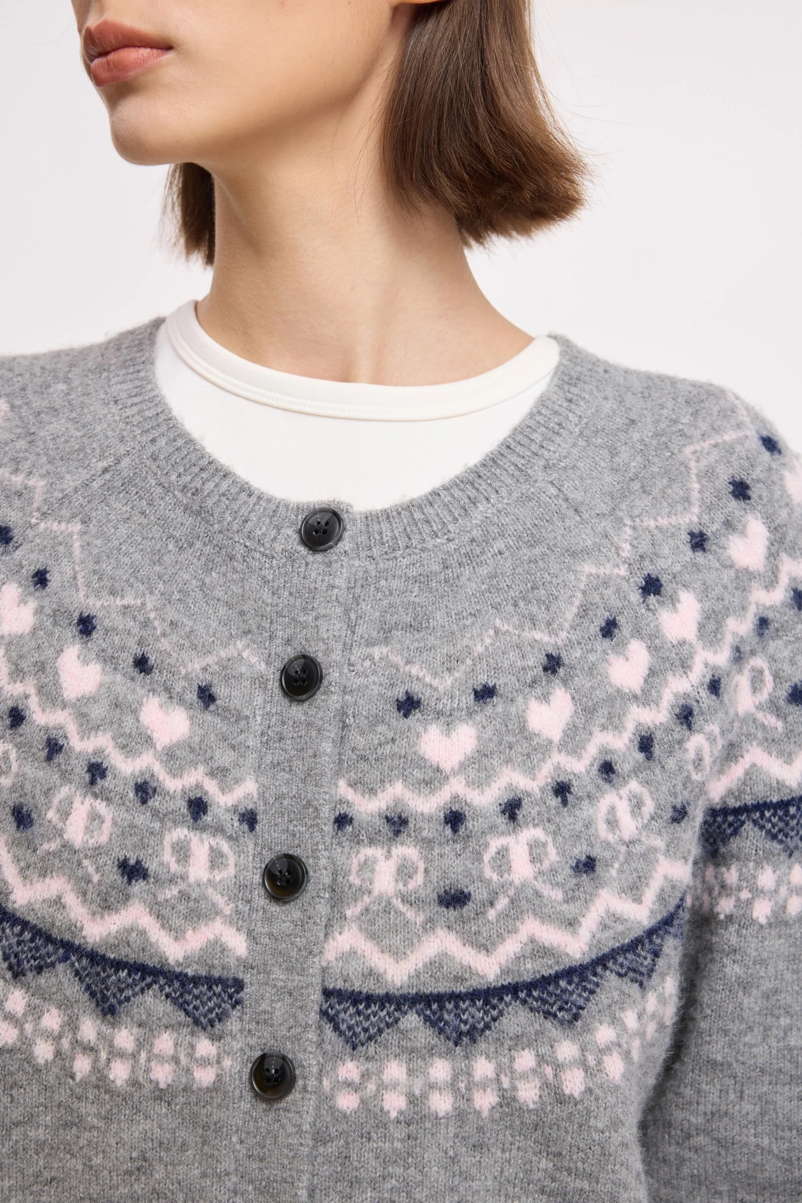 LILY Wool-Blend Fair Isle Cardigan - Image 7