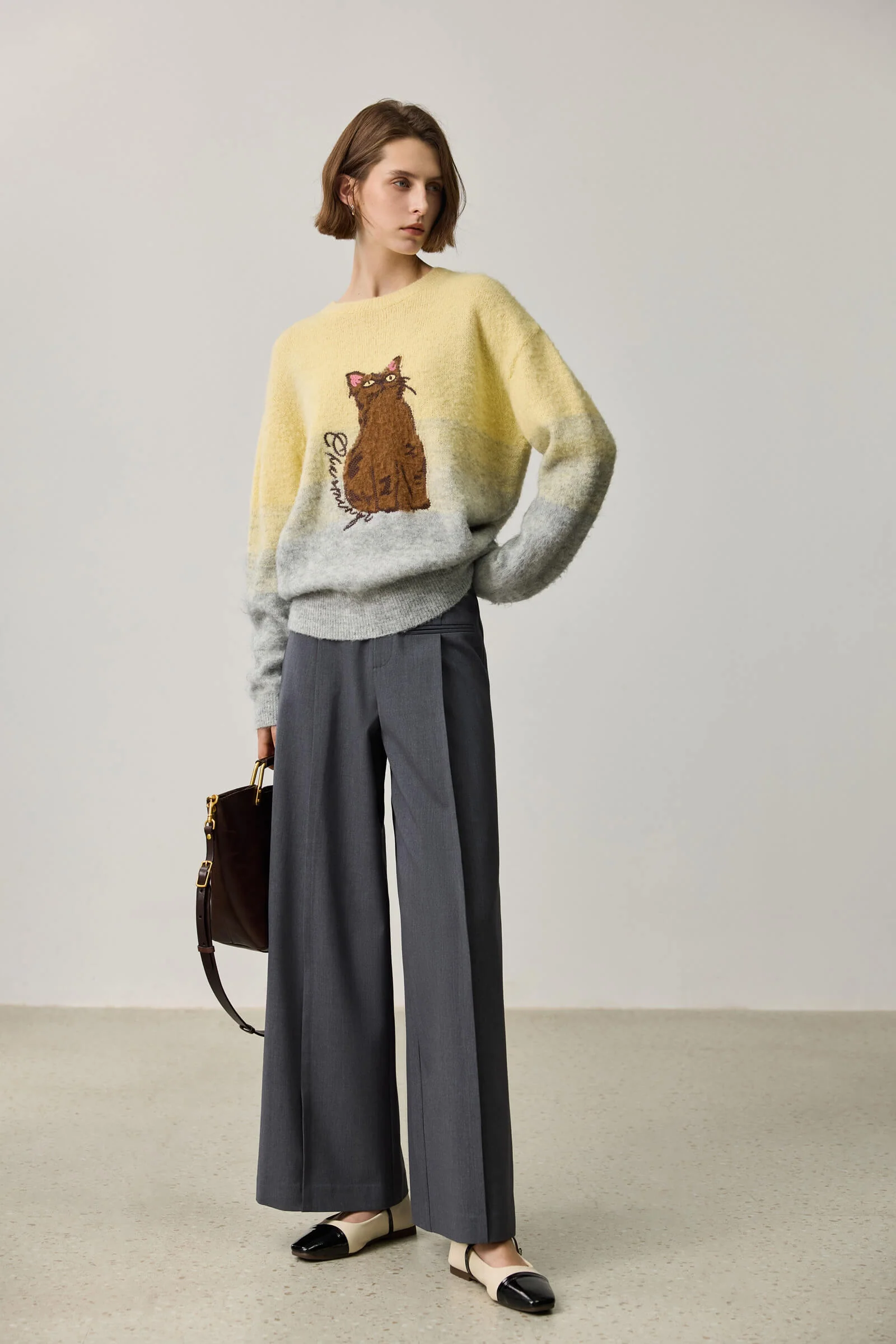 LILY Wool Blend Mohair Crewneck Sweater - Image 3