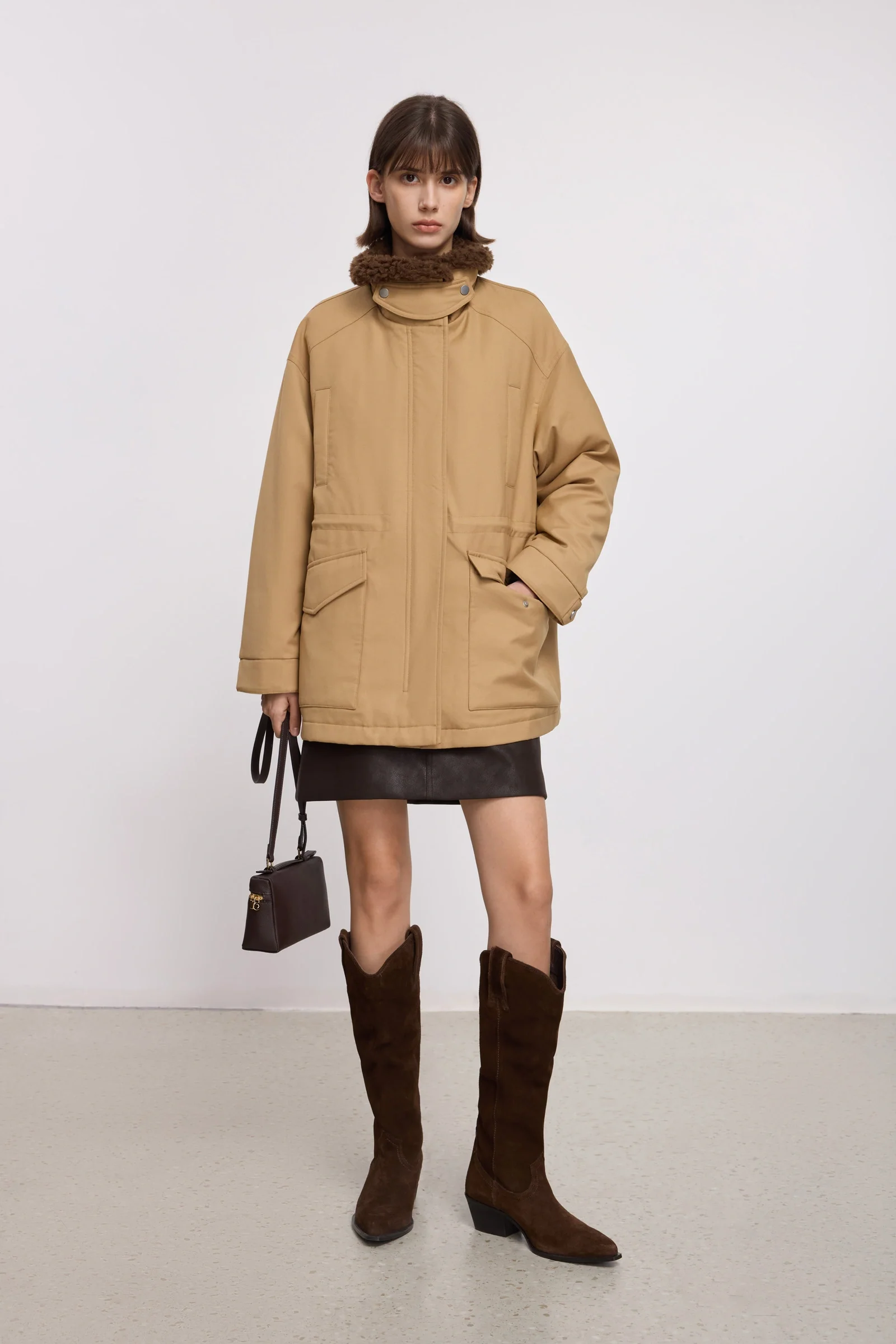 LILY Wool-Blend Parka Down Coat - Image 2