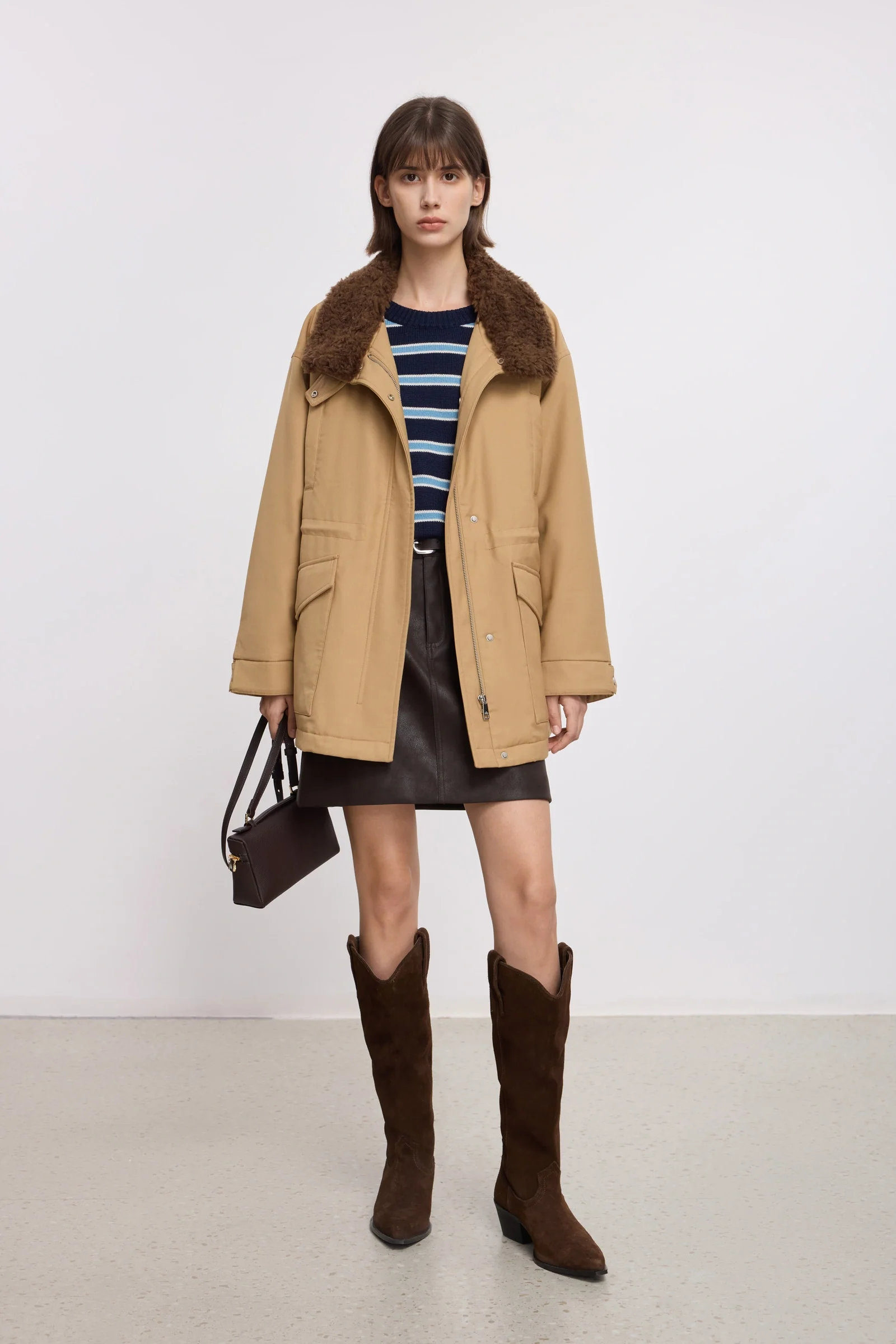 LILY Wool-Blend Parka Down Coat - Image 3